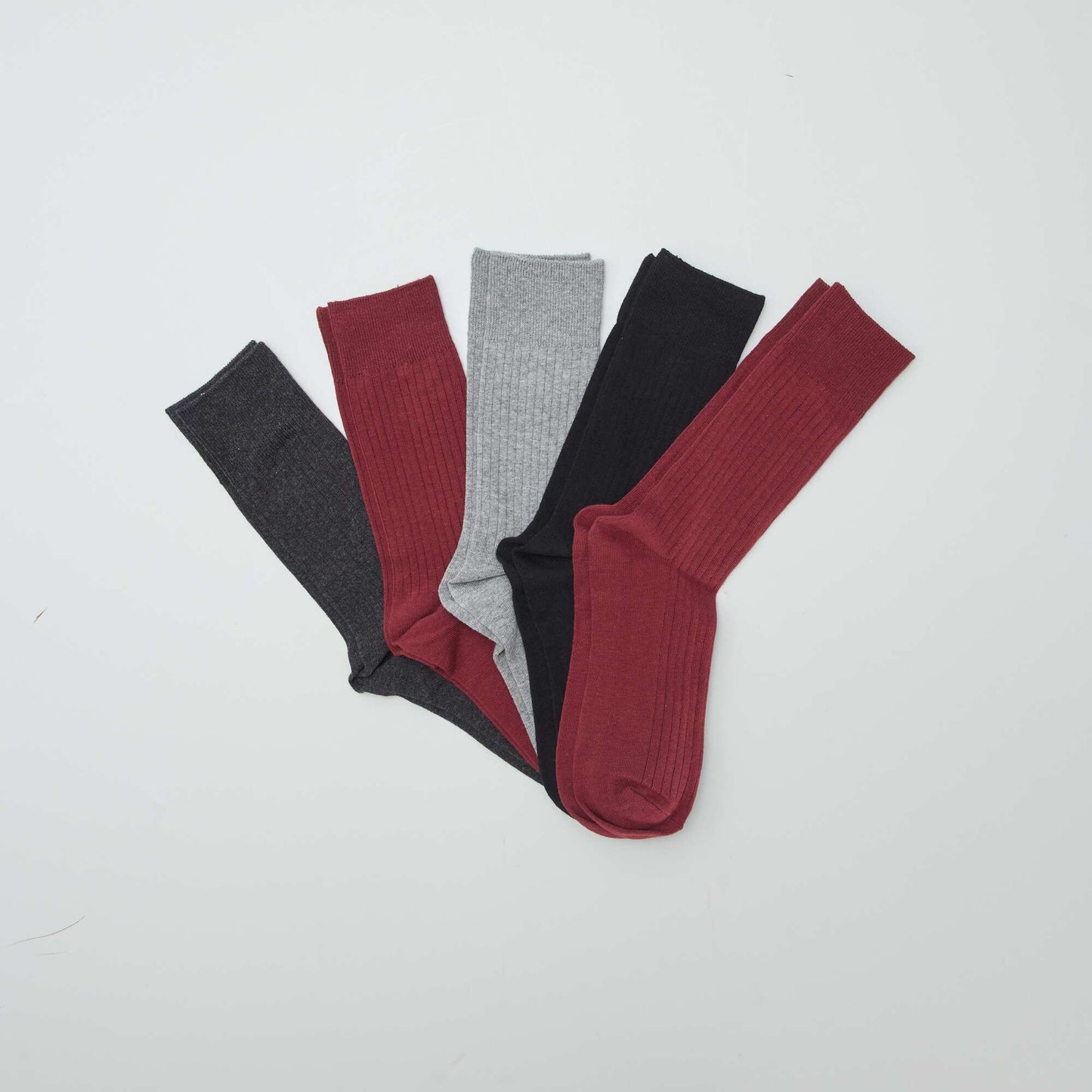 Pack de 5 medias de canalé ROJO