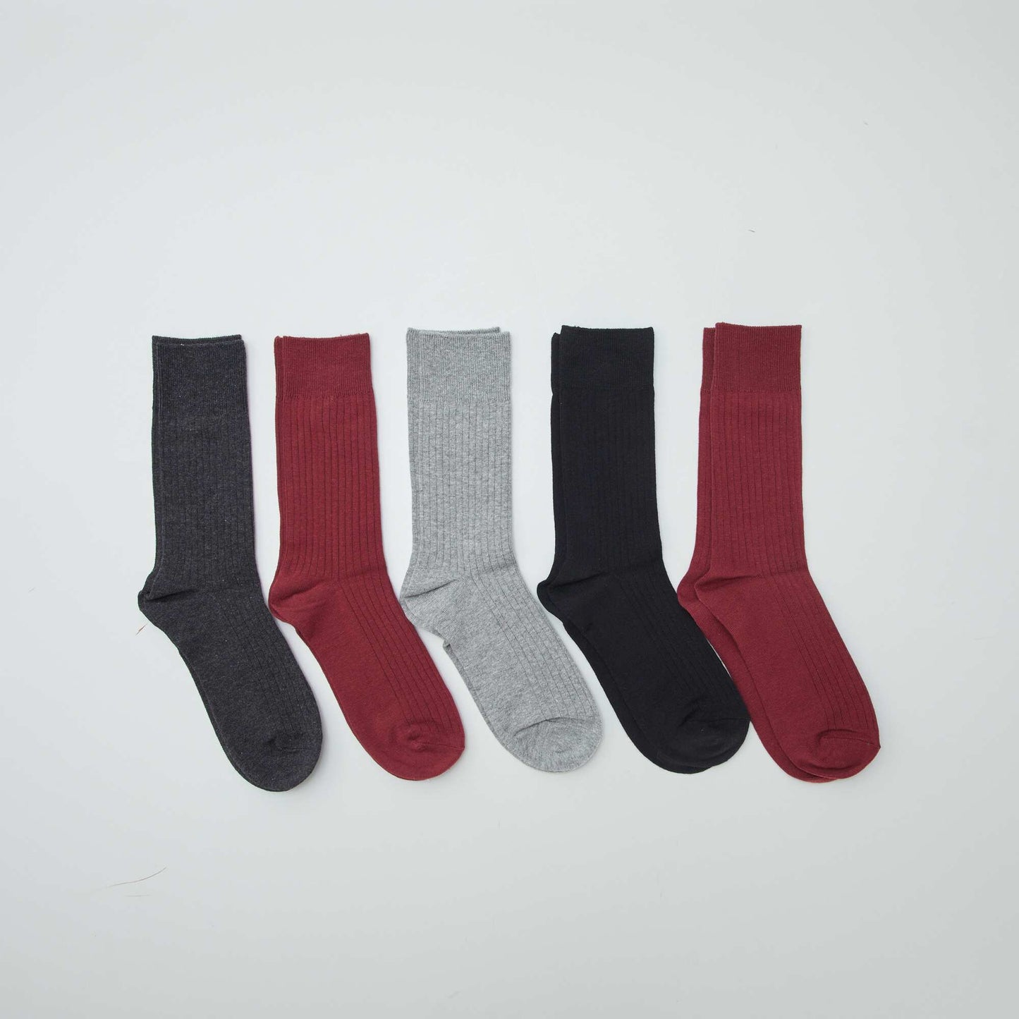 Pack de 5 medias de canalé ROJO