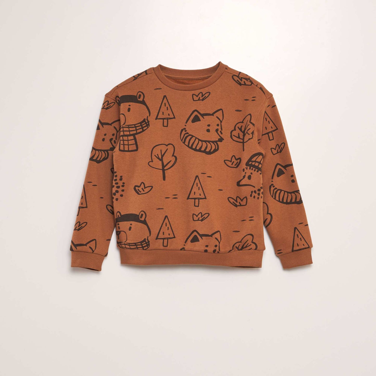 Buzo de chándal ancha estampada MARRON