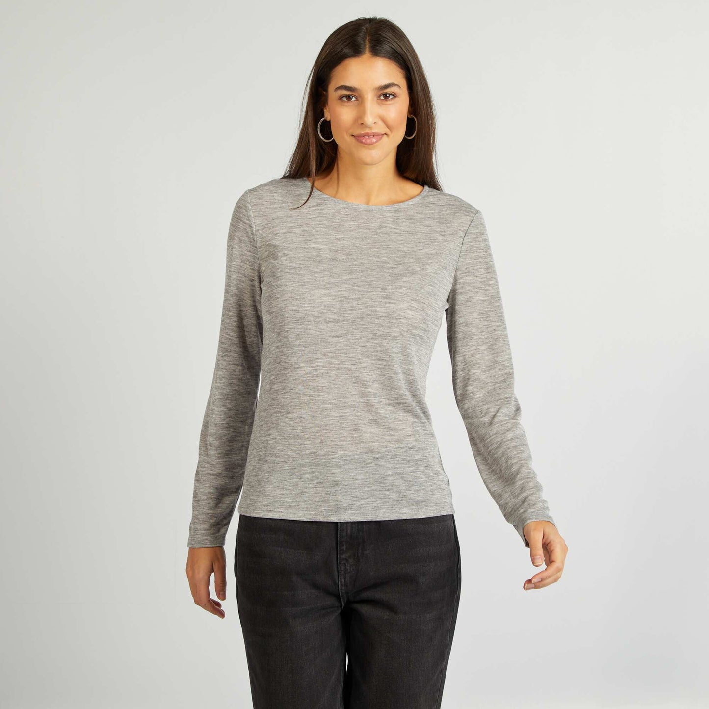 Camiseta vaporosa de punto torcido GRIS