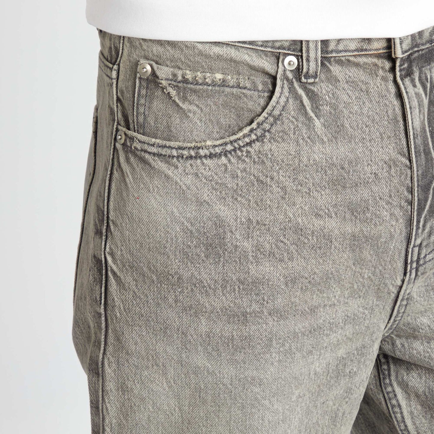 Pantalón jean recto 5 bolsillos GRIS