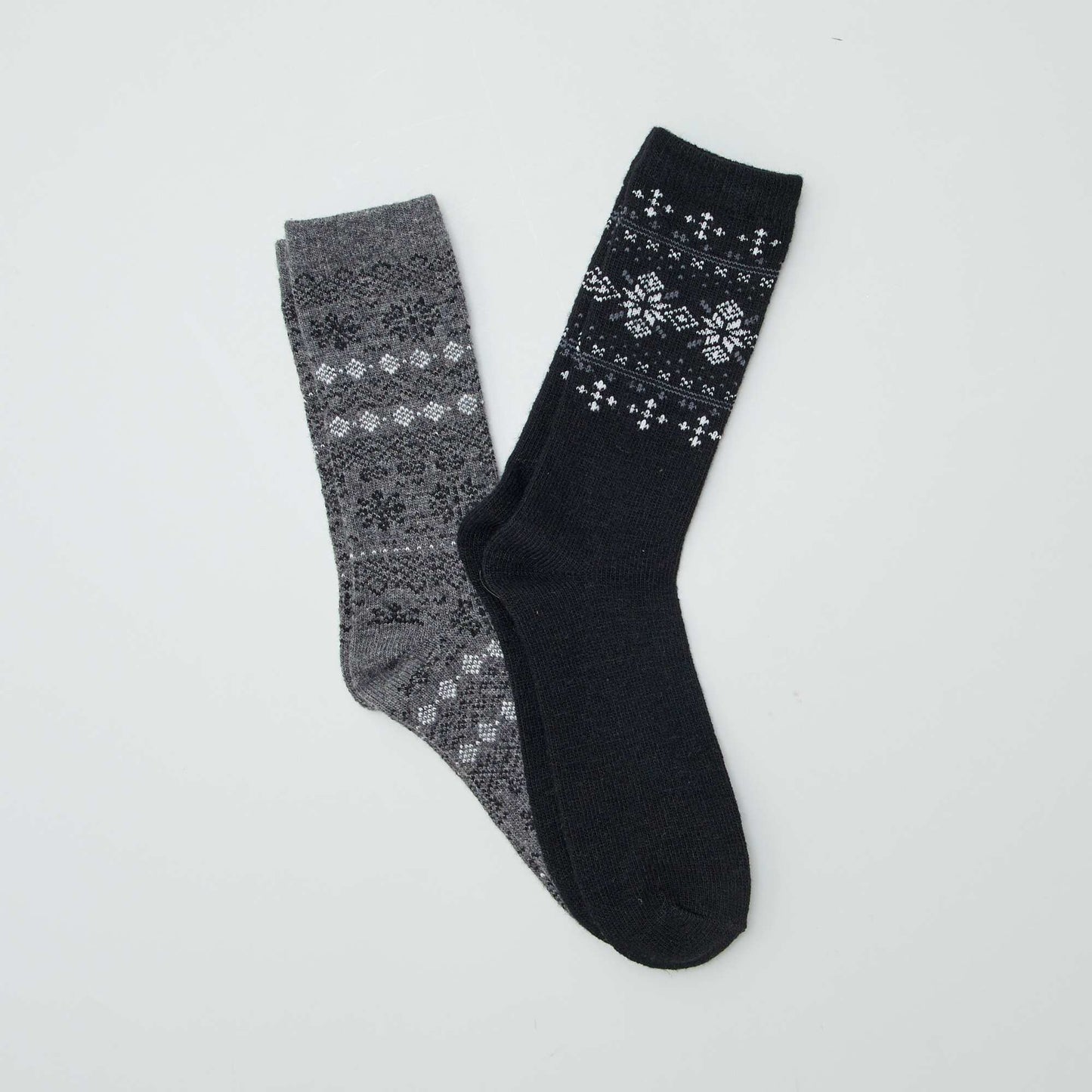 2 pares de medias con motivo jacquard BEIGE