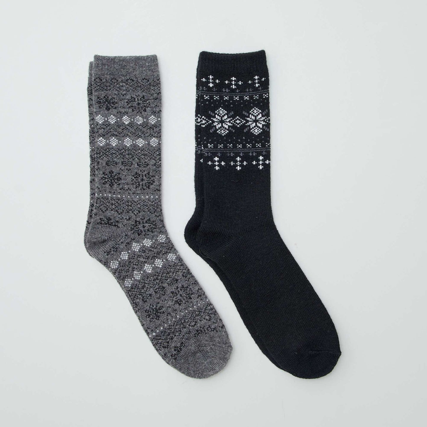 2 pares de medias con motivo jacquard BEIGE