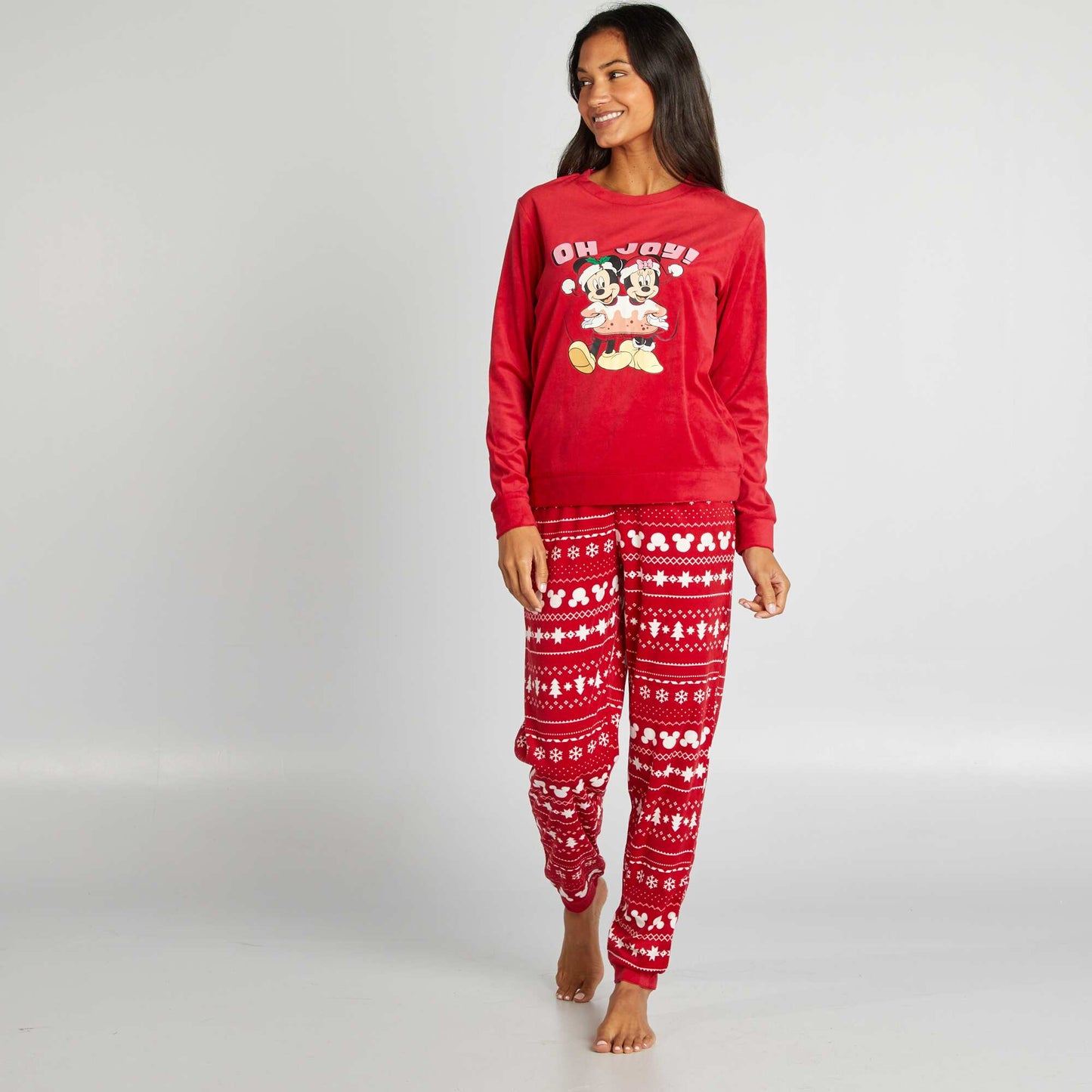 Conjunto de pijama de Navidad 'Mickey' y 'Minnie' ROJO