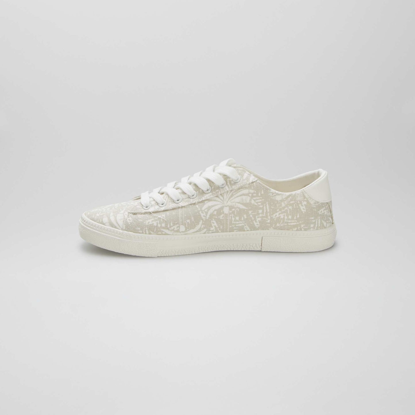 Zapatillas deportivas bajas de tela estampada BEIGE