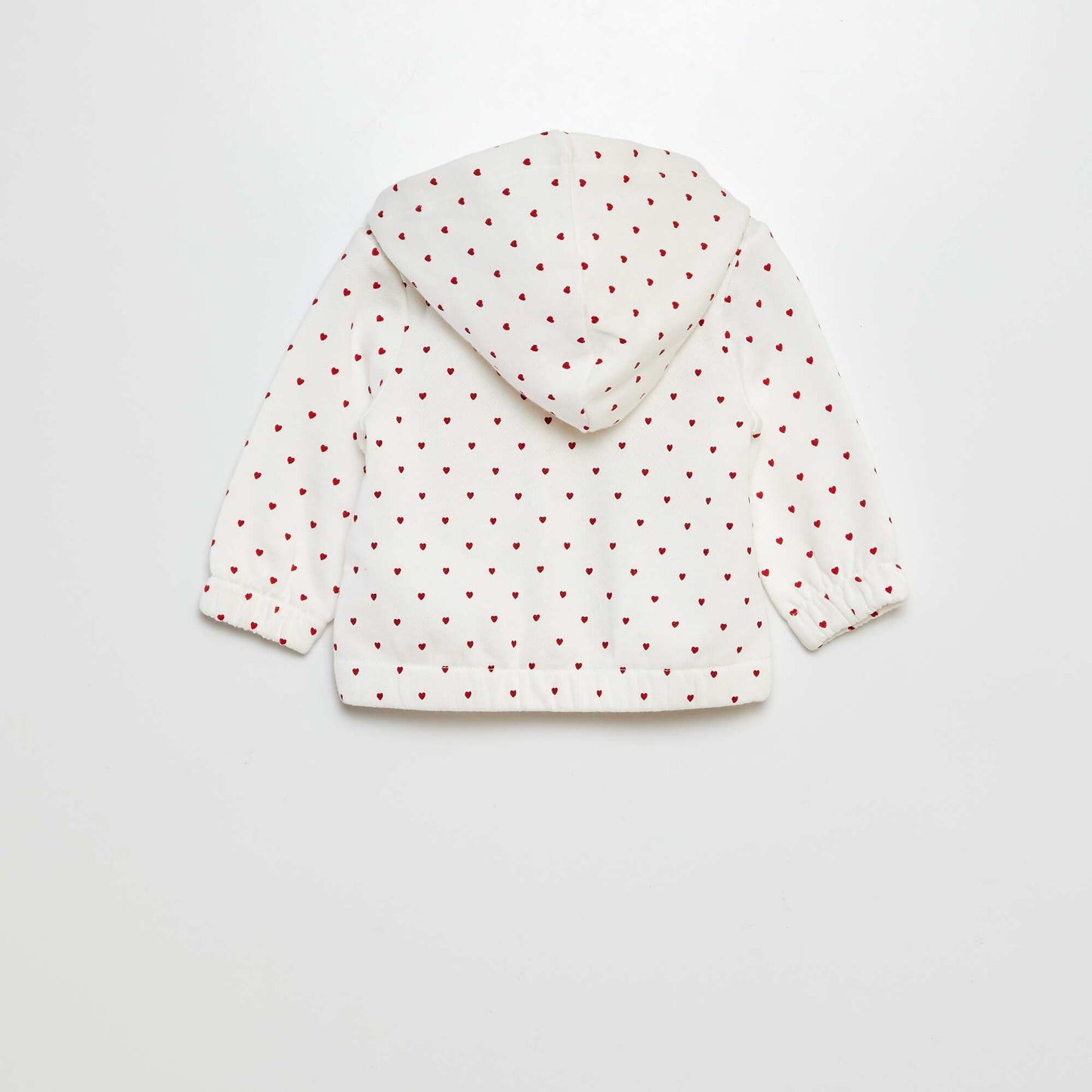 Buzo estampada con cremallera y capucha BLANCO