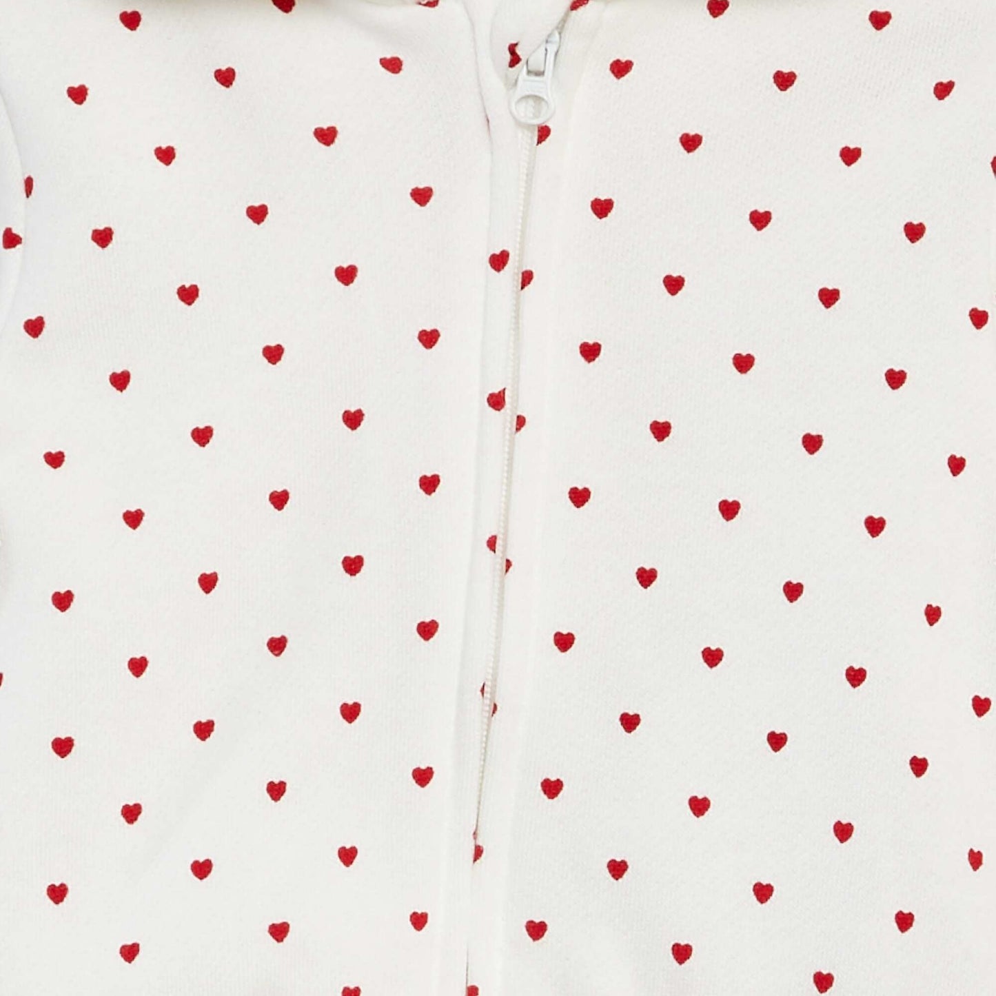 Buzo estampada con cremallera y capucha BLANCO