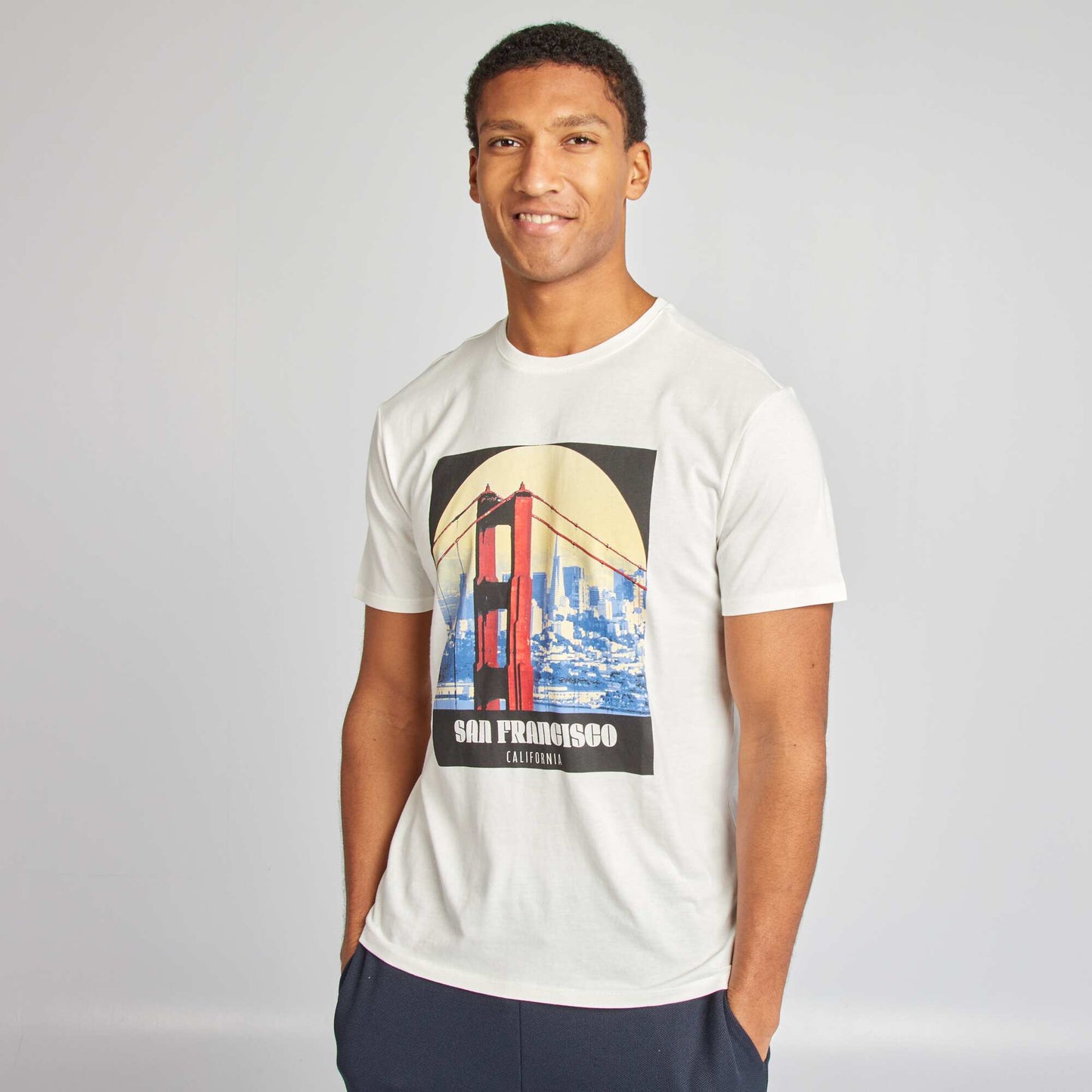Camiseta estampada de manga corta BLANCO