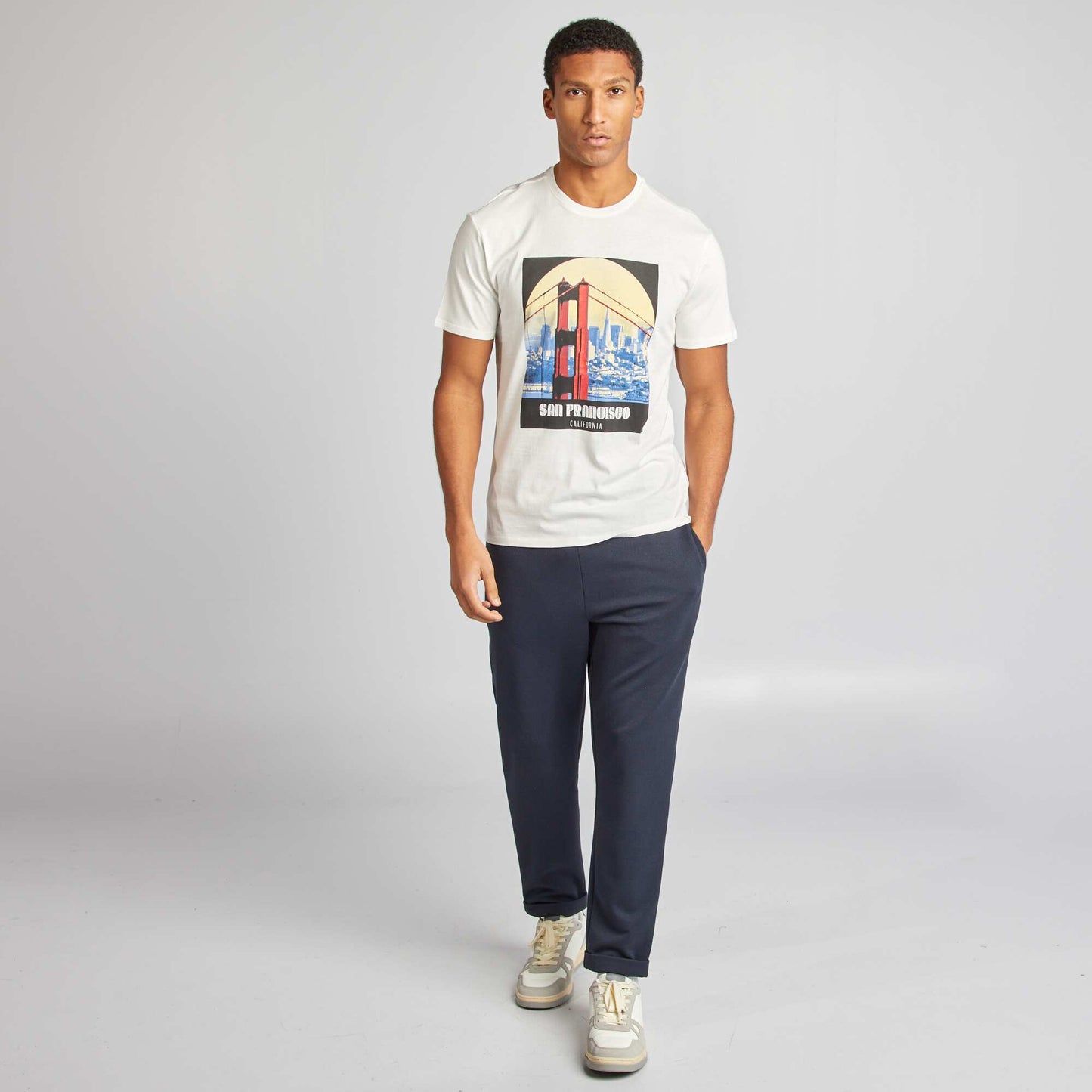 Camiseta estampada de manga corta BLANCO