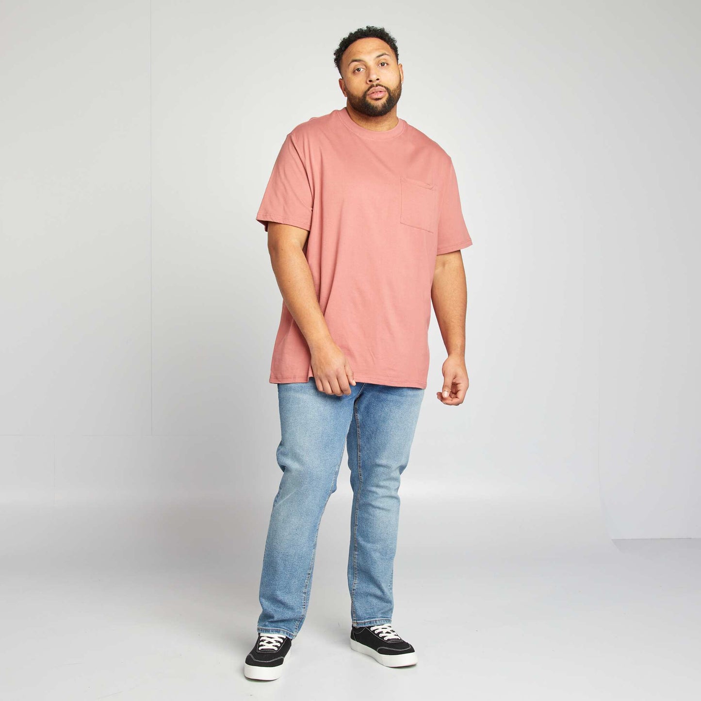 Camiseta de manga corta con bolsillo en el pecho ROSA