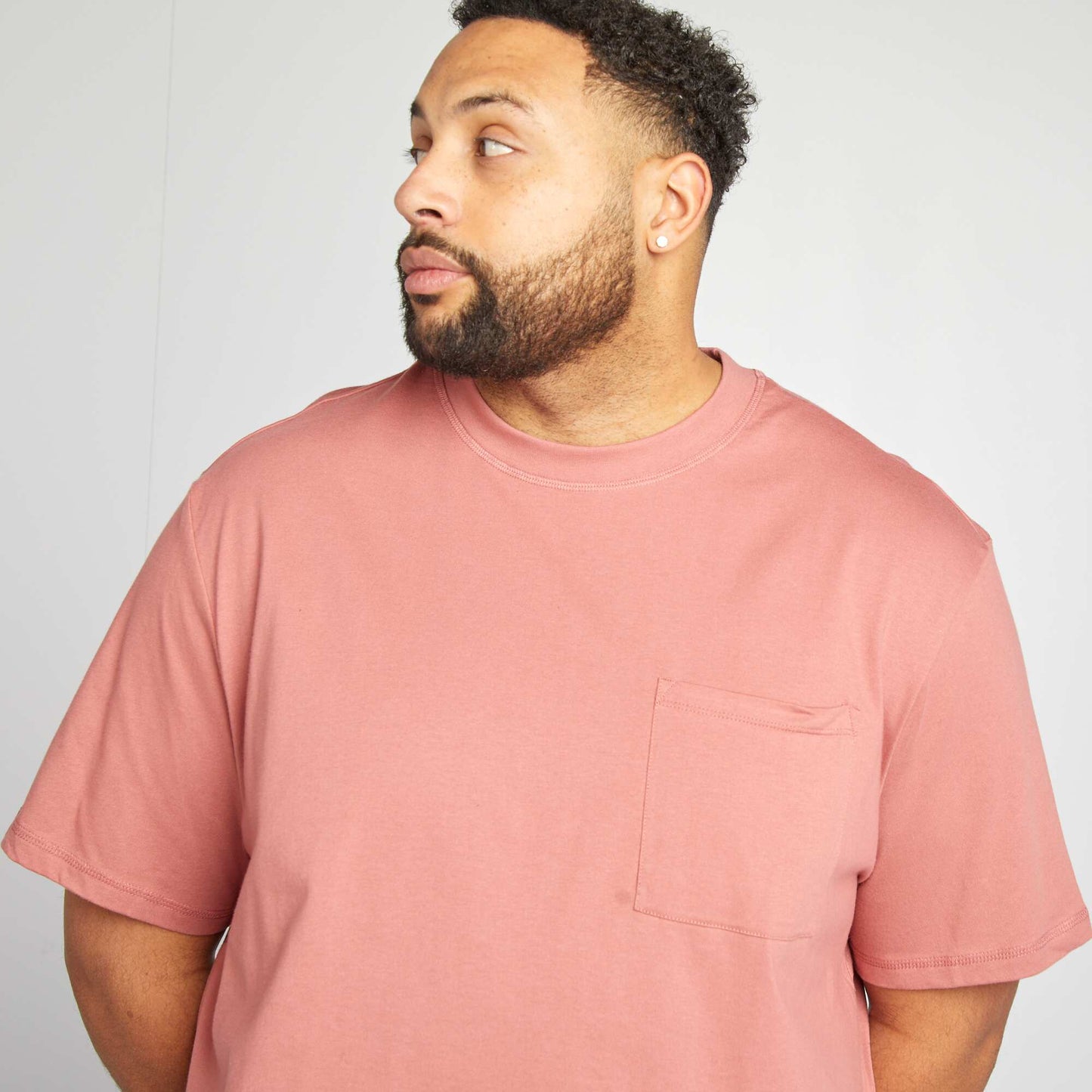 Camiseta de manga corta con bolsillo en el pecho ROSA