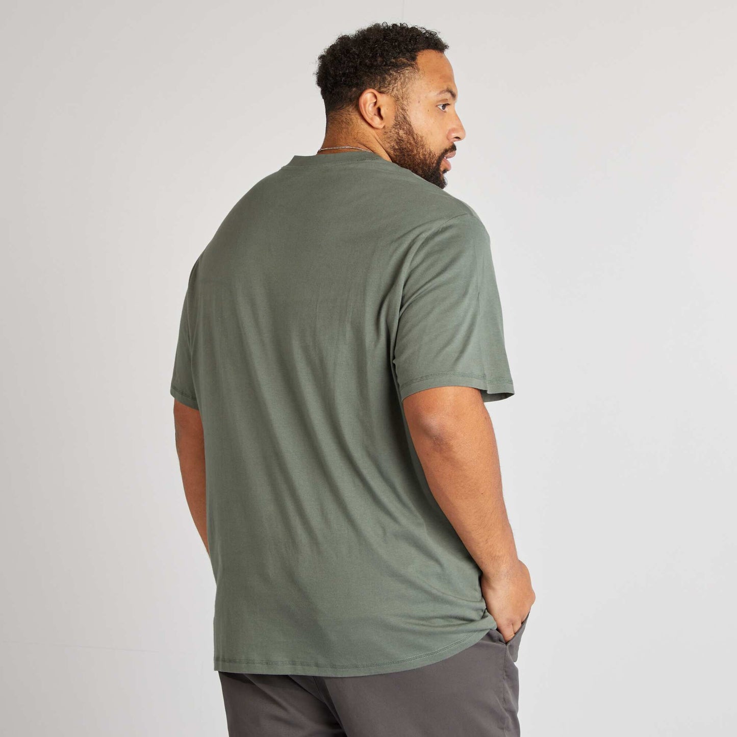Camiseta de manga corta con bolsillo en el pecho VERDE