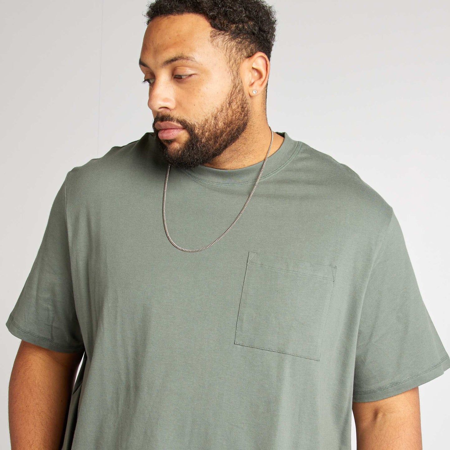 Camiseta de manga corta con bolsillo en el pecho VERDE