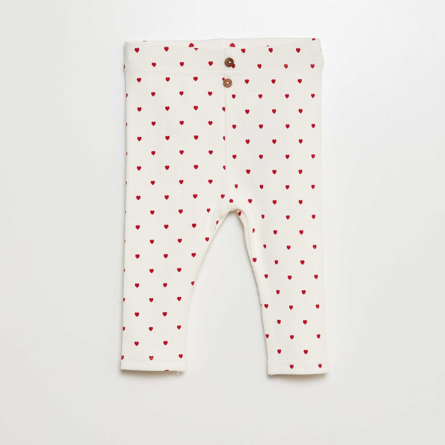 Legging de canalé con botones BLANCO