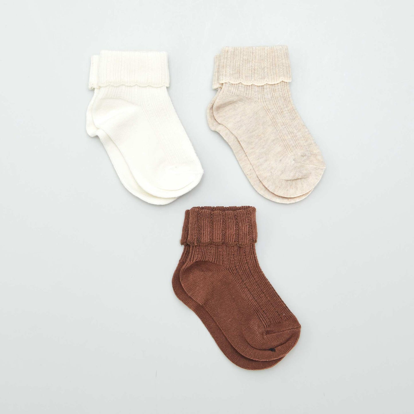 Pack de 3 pares de medias para bebé BEIGE