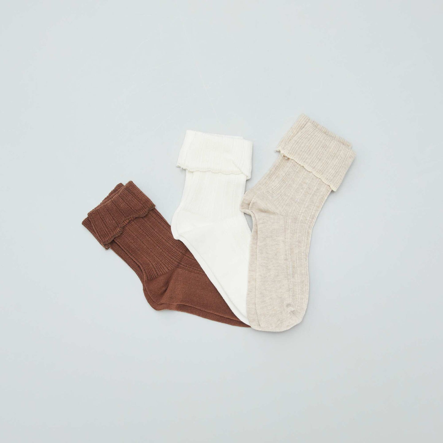 Unos medias con vuelta de punto - Pack de 3 BEIGE