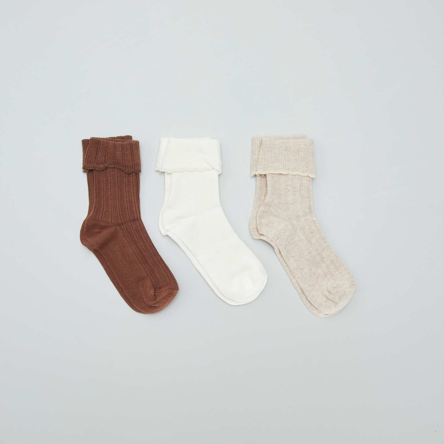 Unos medias con vuelta de punto - Pack de 3 BEIGE