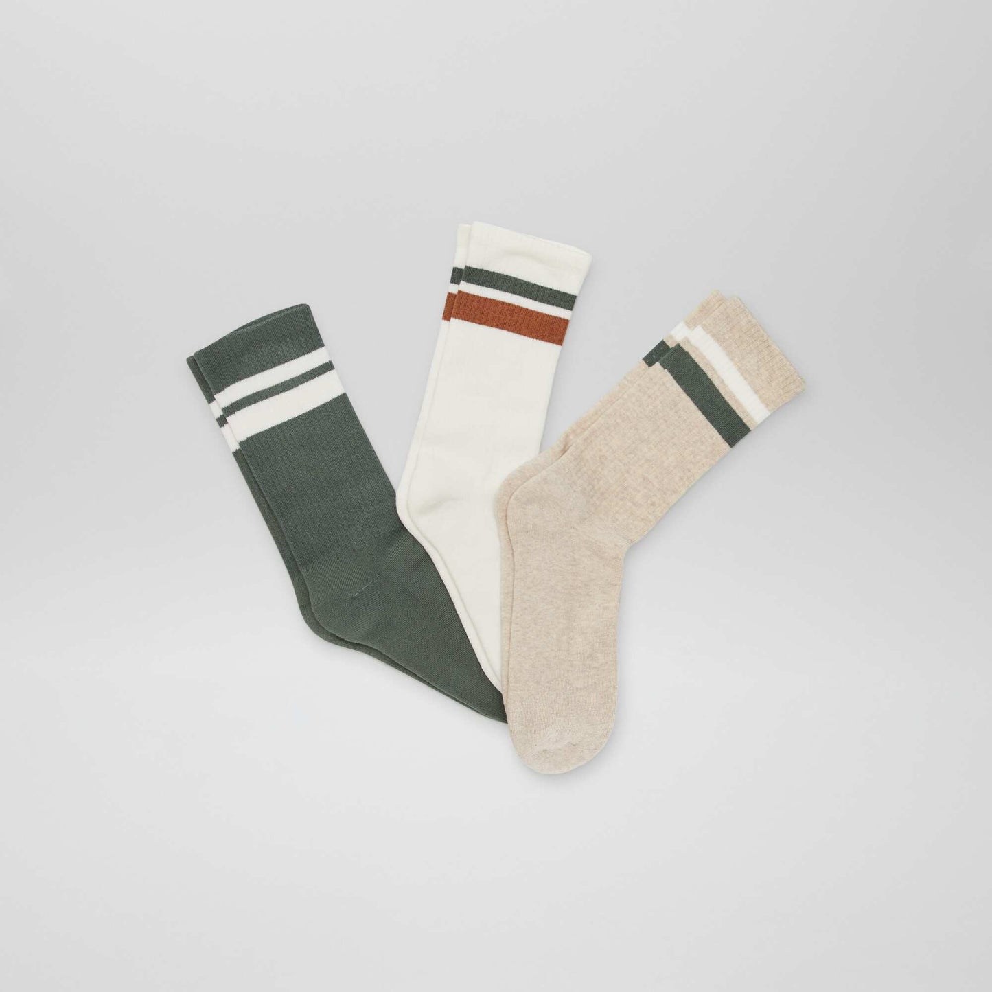 Medias largos de punto - Pack de 3 KAKI