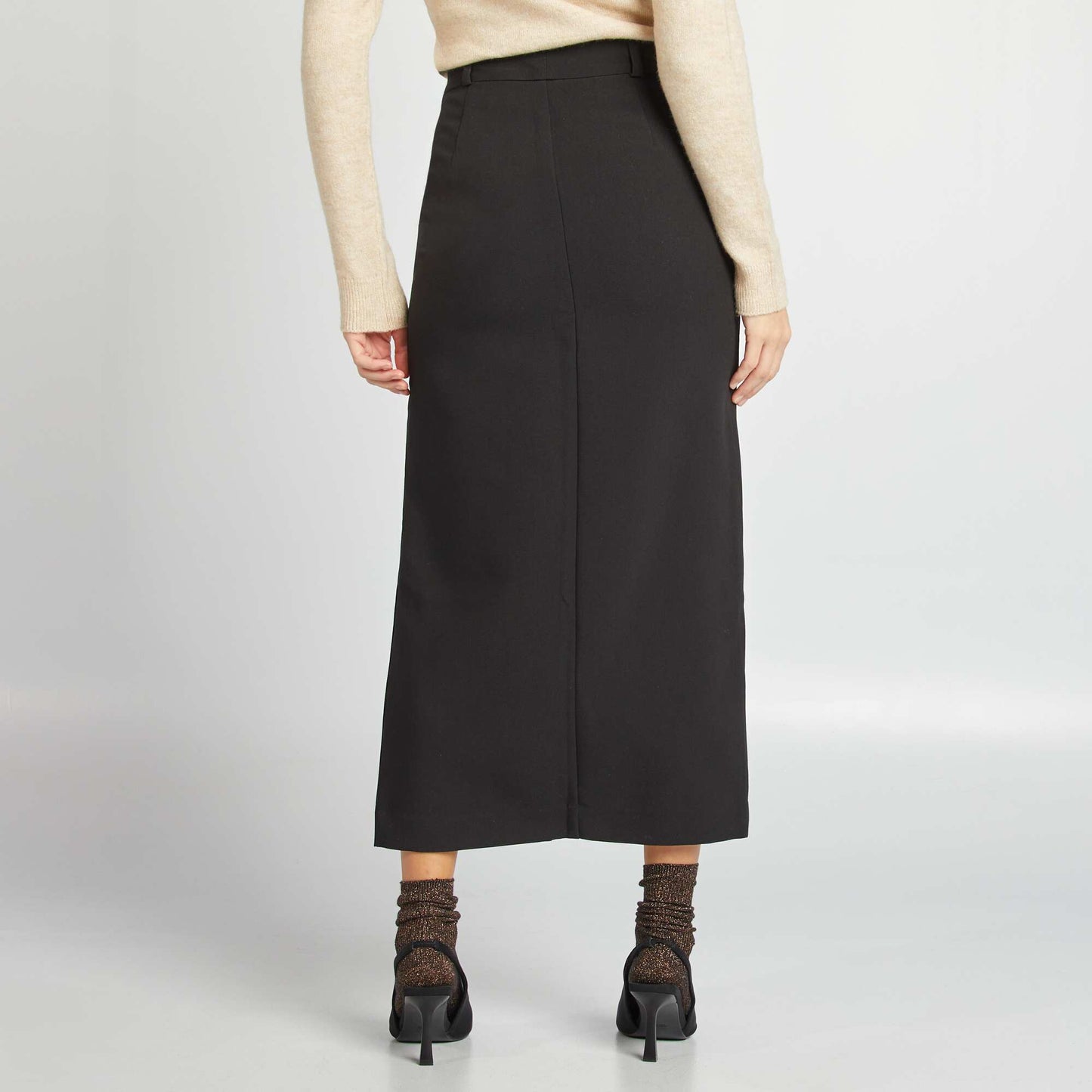 Falda midi NEGRO