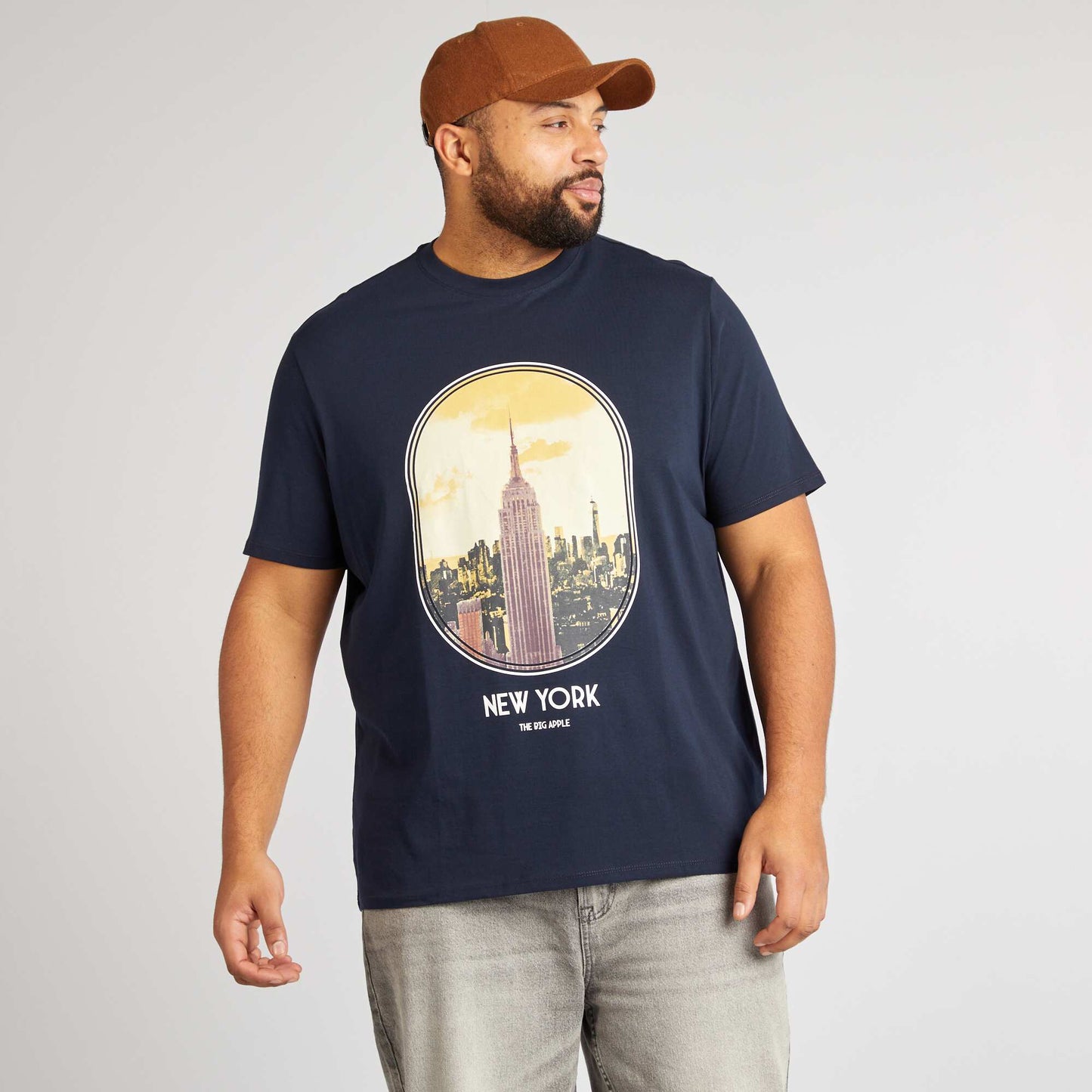 Camiseta estampada de manga corta AZUL