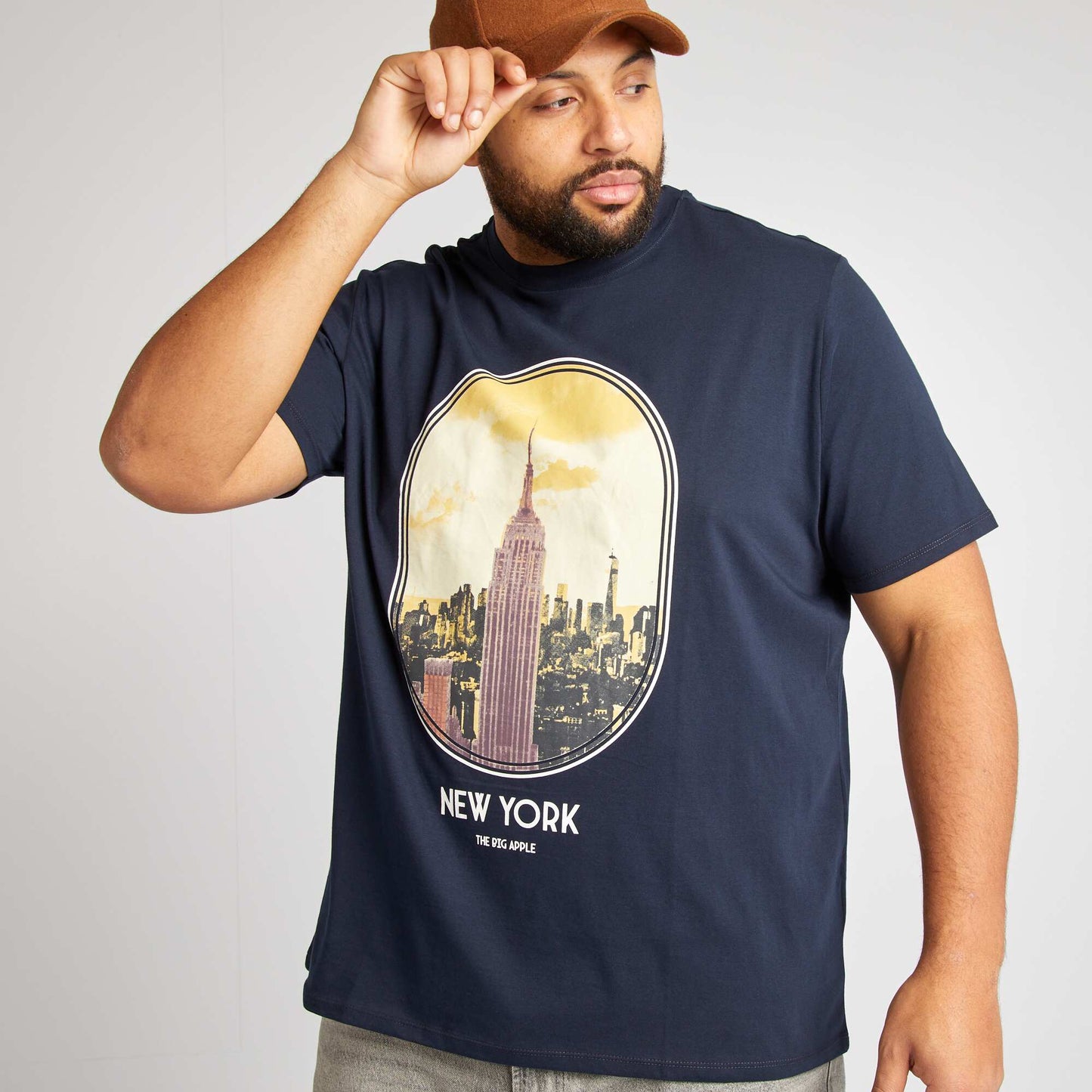 Camiseta estampada de manga corta AZUL