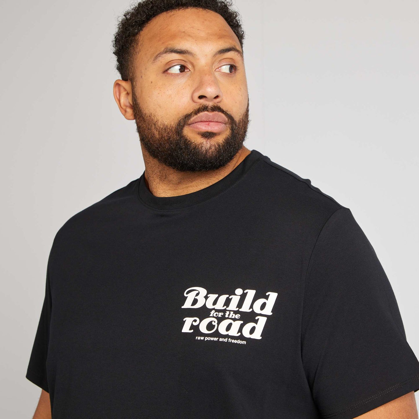 Camiseta estampada de manga corta NEGRO