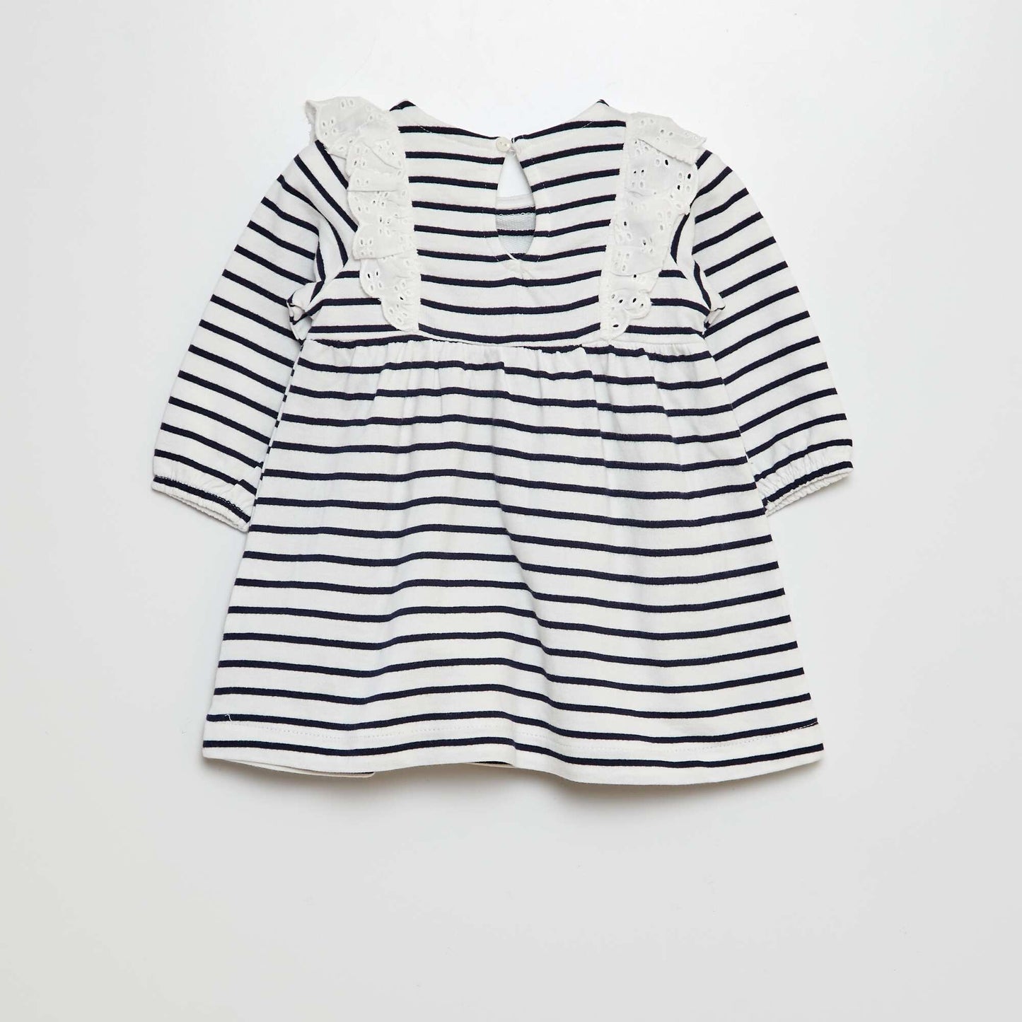 Vestido con volantes de bordado inglés BLANCO