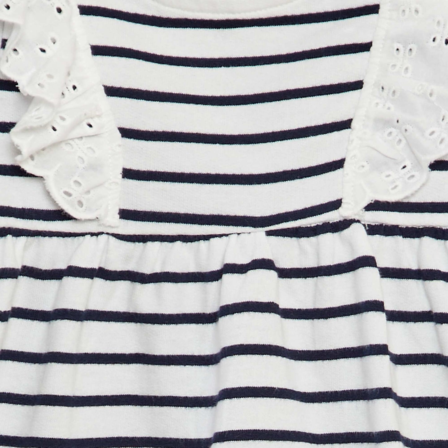 Vestido con volantes de bordado inglés BLANCO
