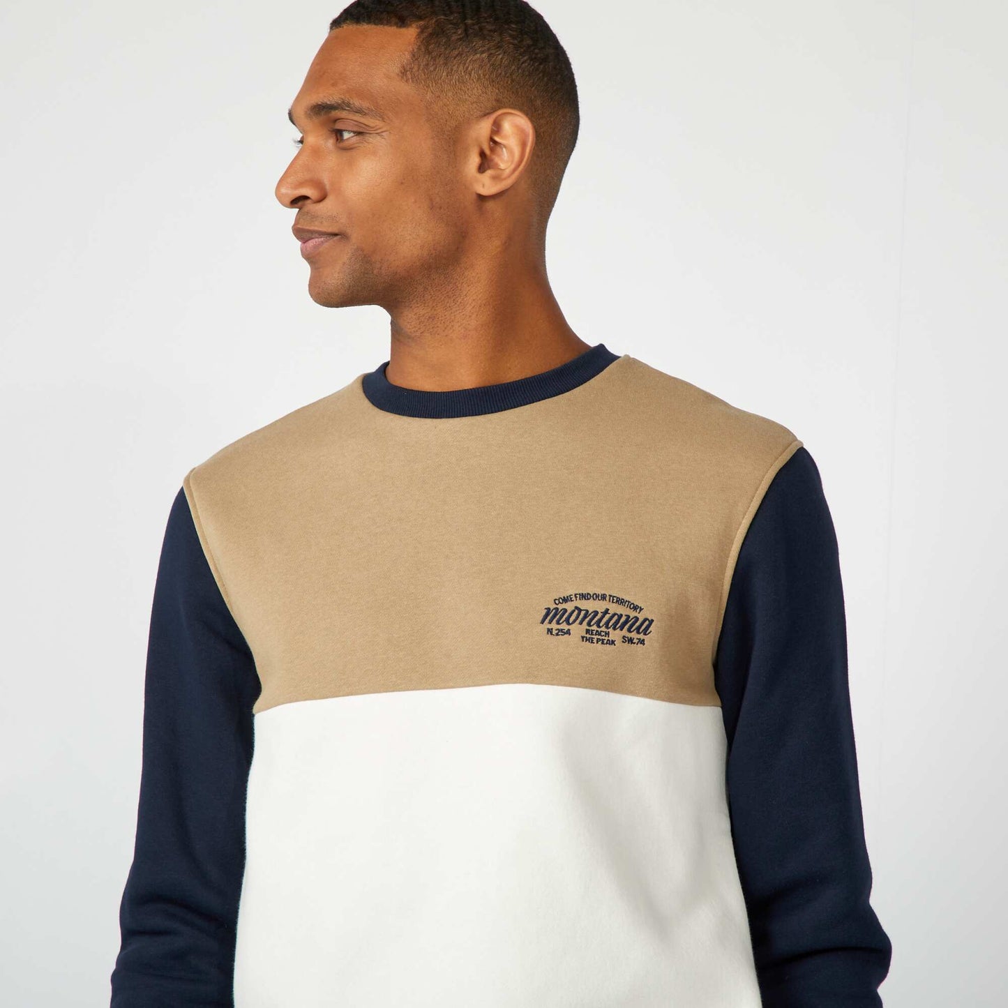 Buzo colorblock BEIGE