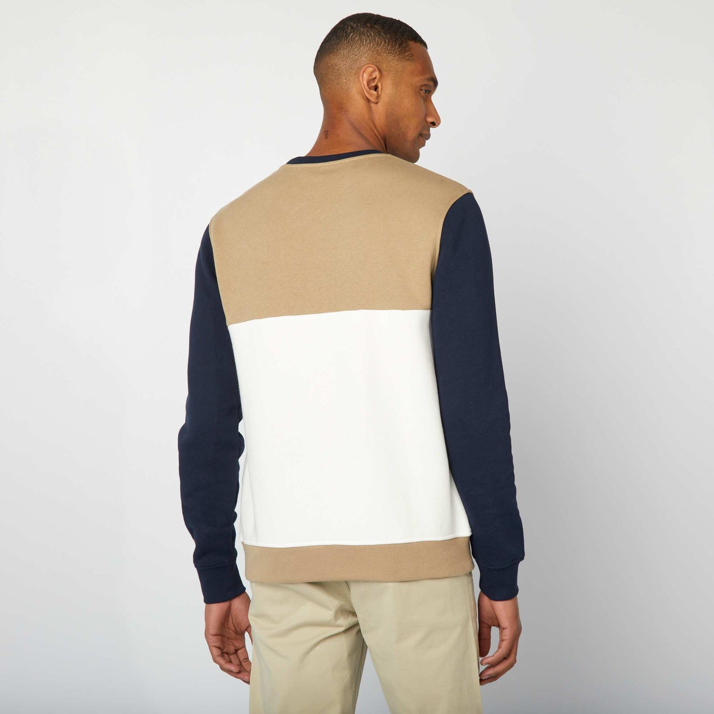 Buzo colorblock BEIGE