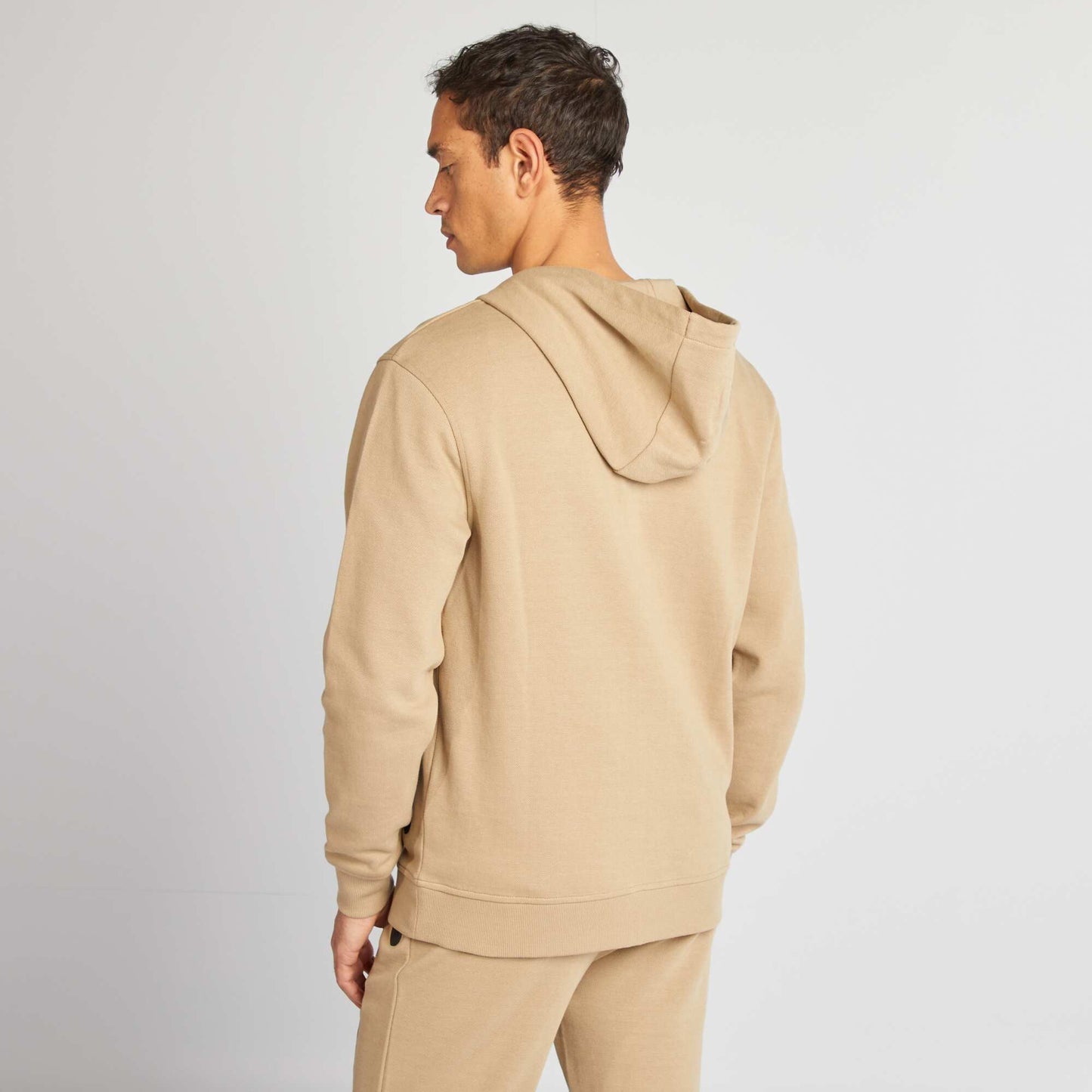 Buzo de punto de piqué con capucha BEIGE