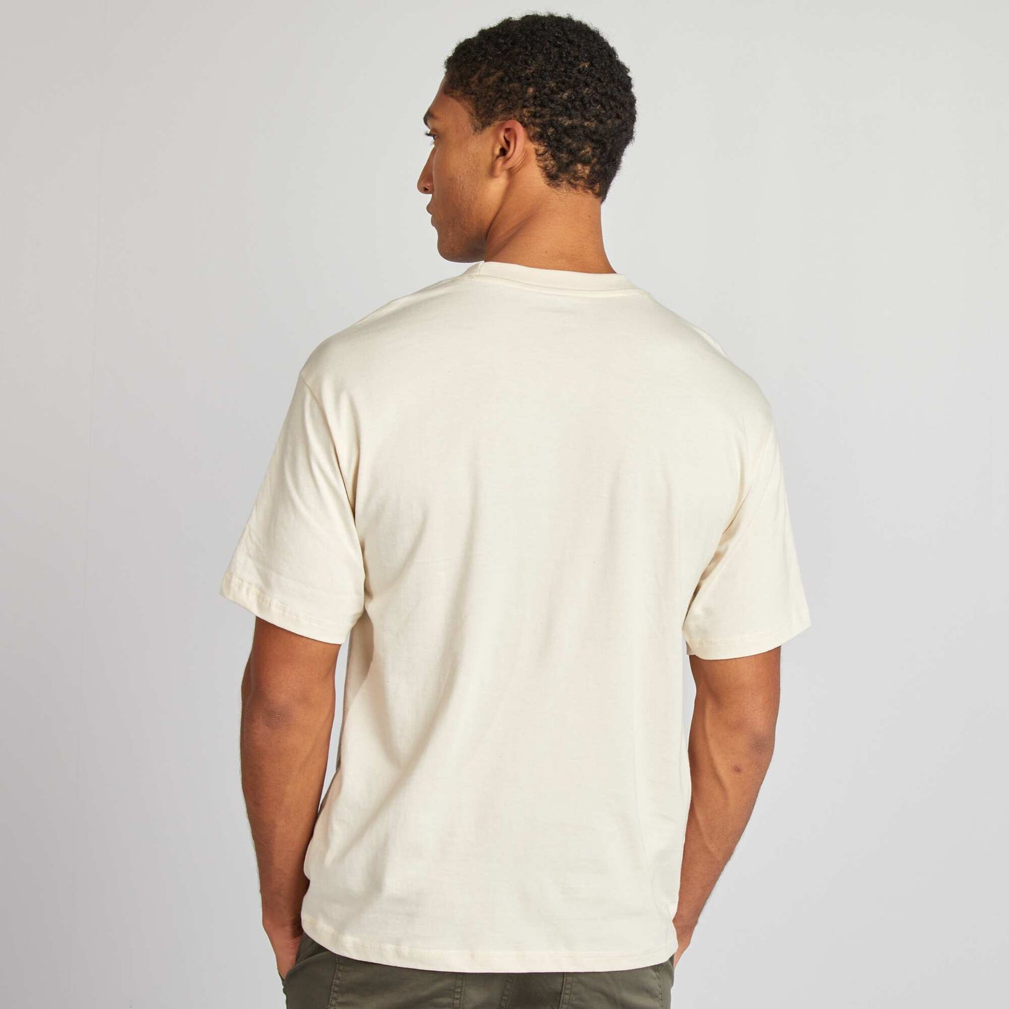 Camiseta lisa con bolsillo en el pecho BLANCO