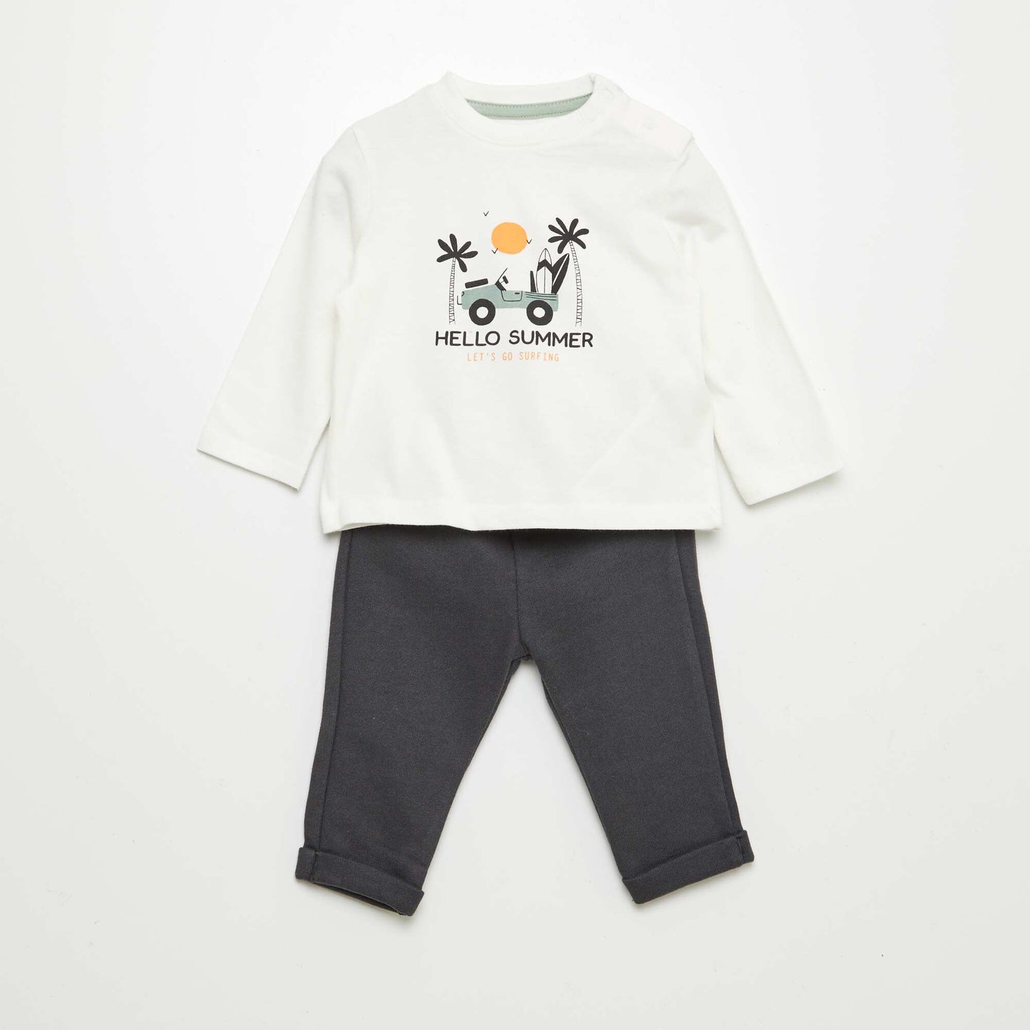 Conjunto de camiseta + pantalón - 2 piezas BLANCO