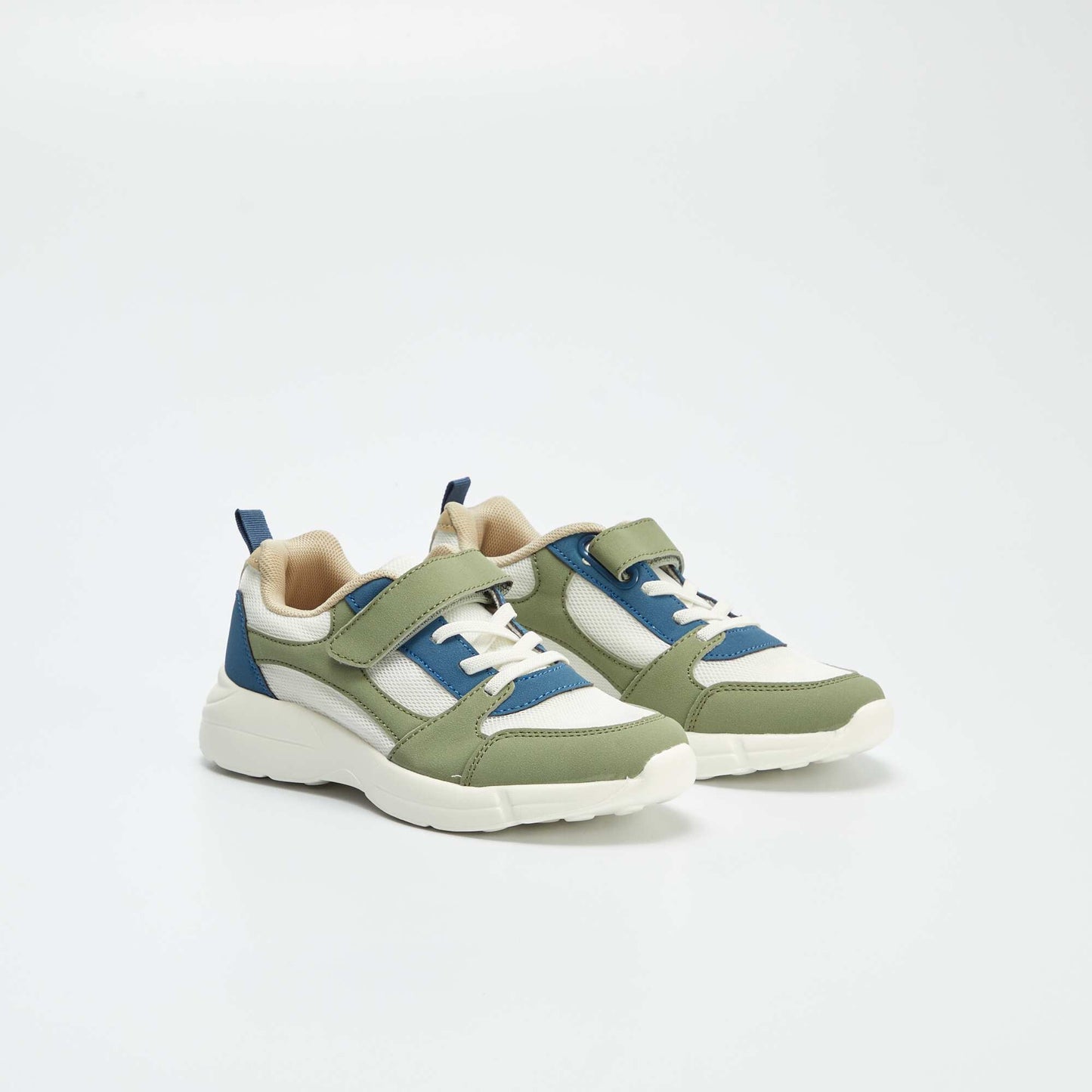 Zapatillas con velcro y cordones KAKI