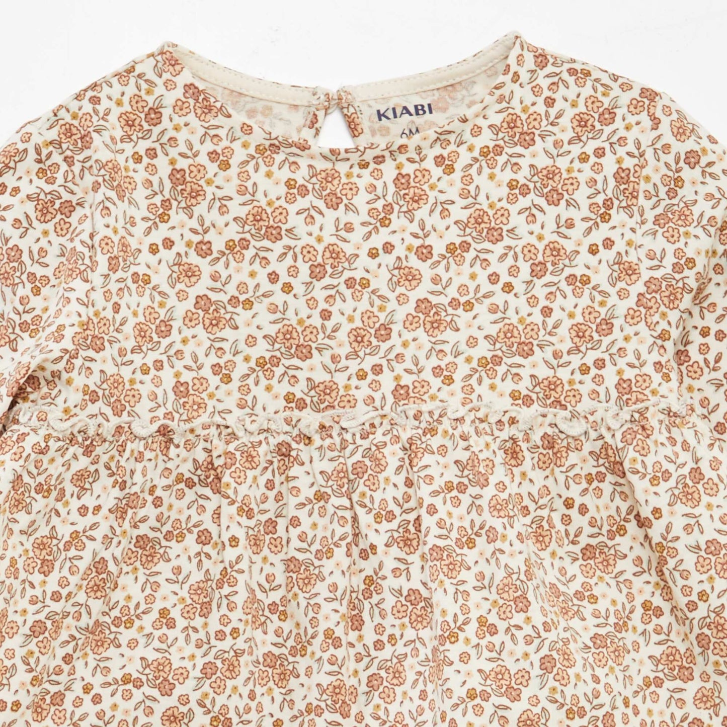 Conjunto de camiseta de flores + legging de canalé - 2 piezas BLANCO