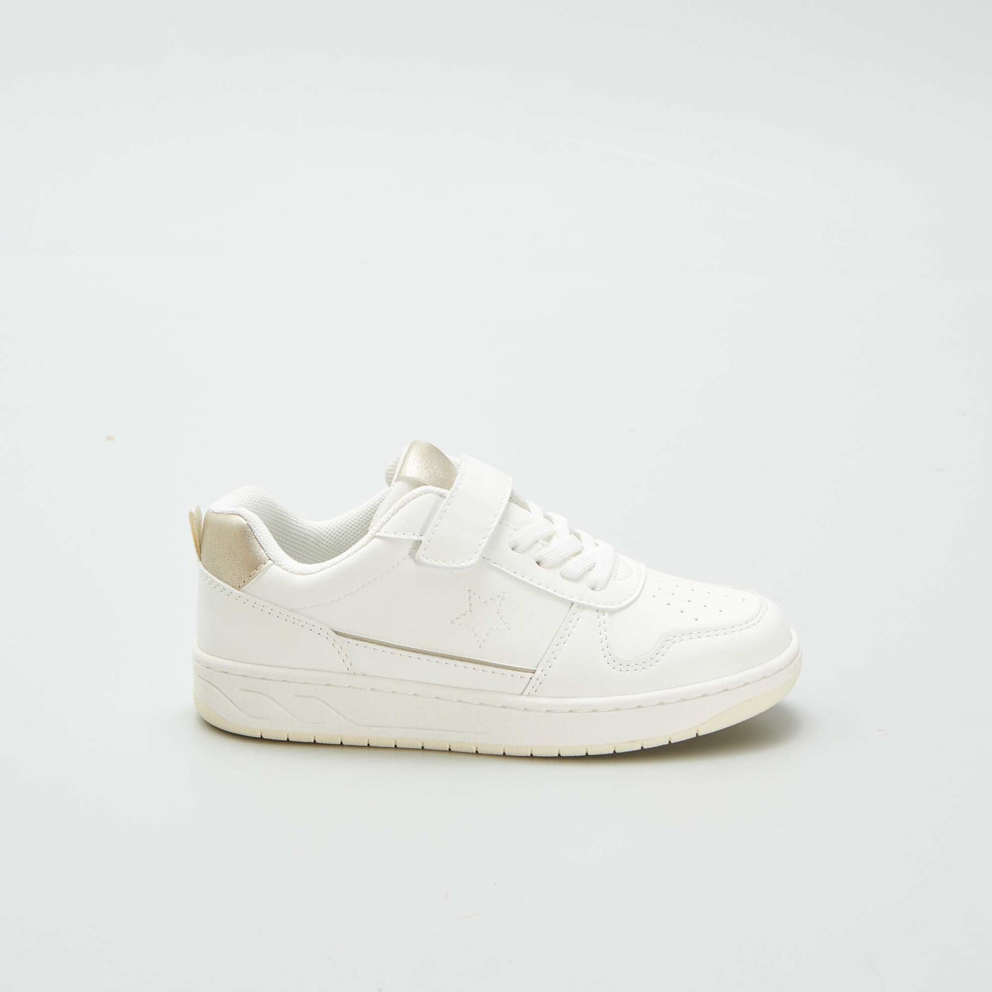 Zapatillas deportivas bajas con velcros y cordones BLANCO