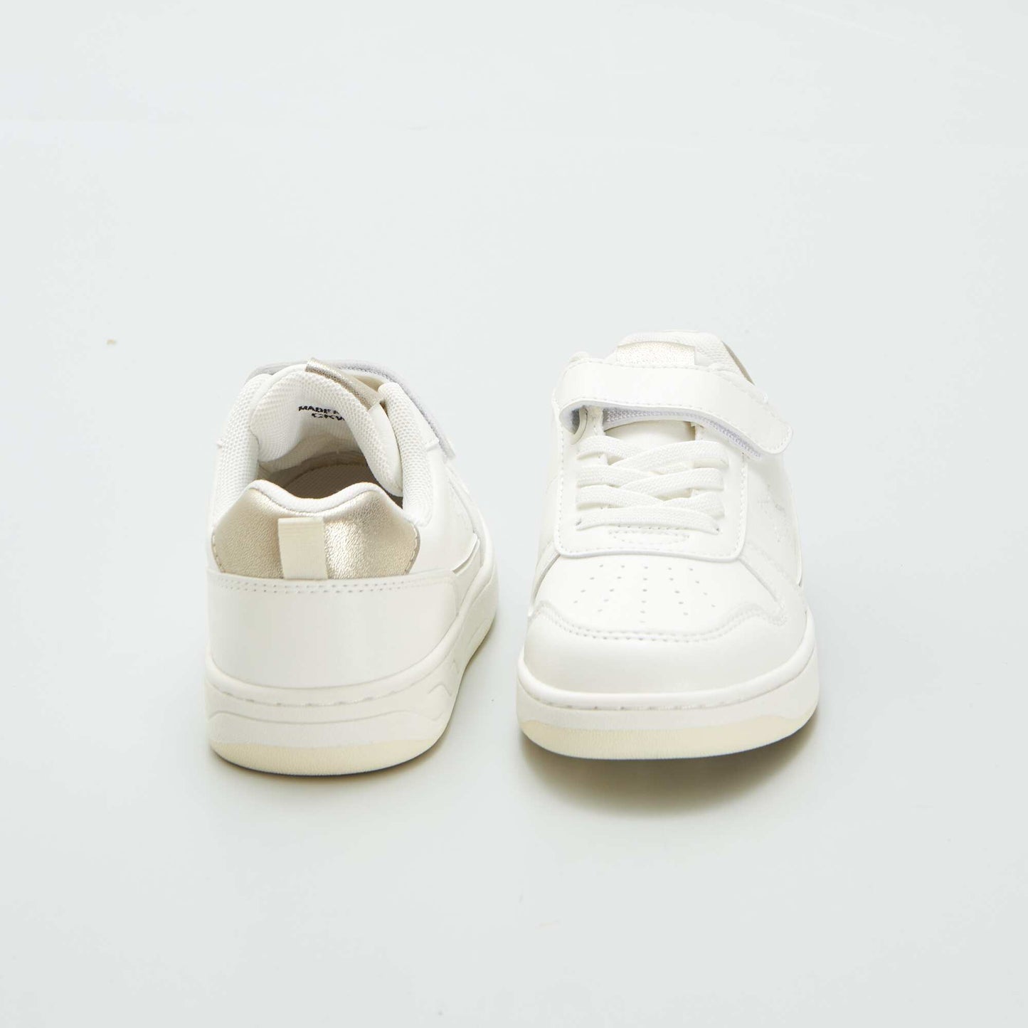 Zapatillas deportivas bajas con velcros y cordones BLANCO