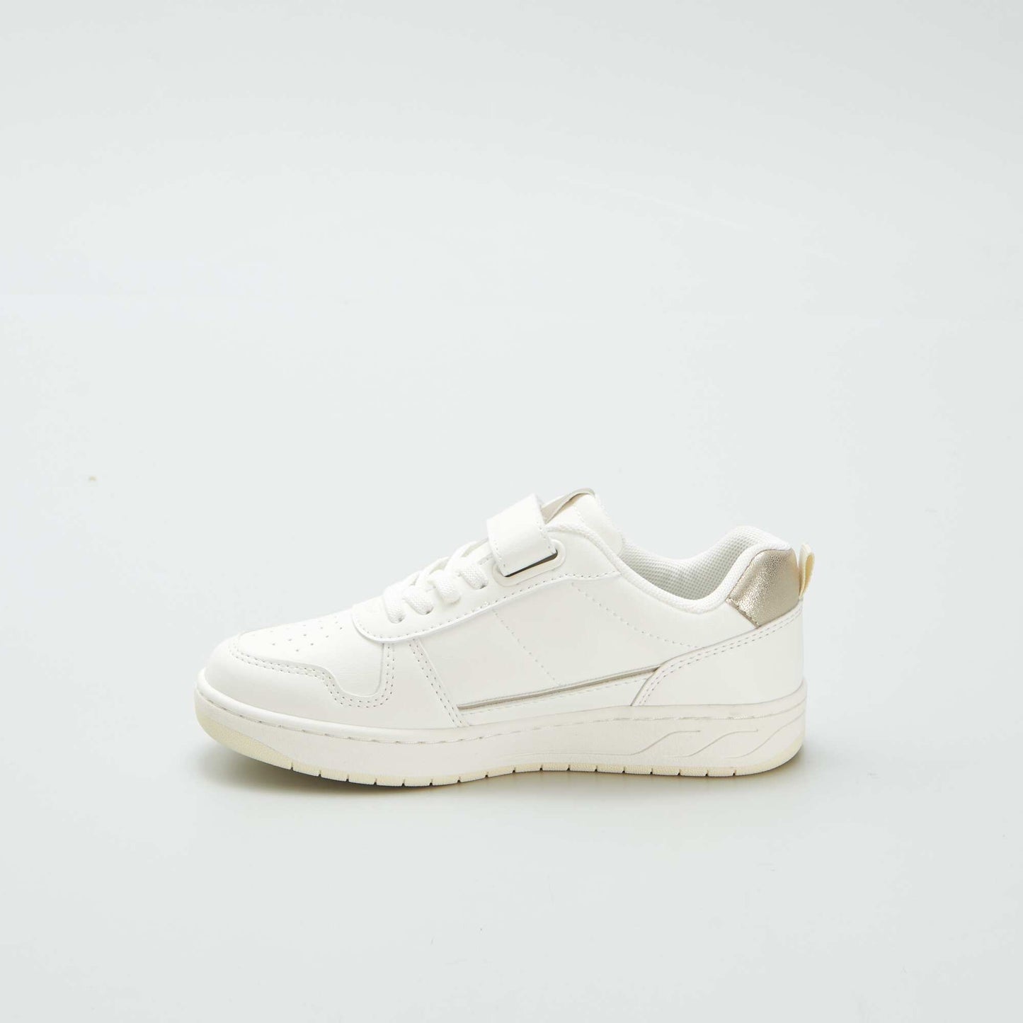 Zapatillas deportivas bajas con velcros y cordones BLANCO
