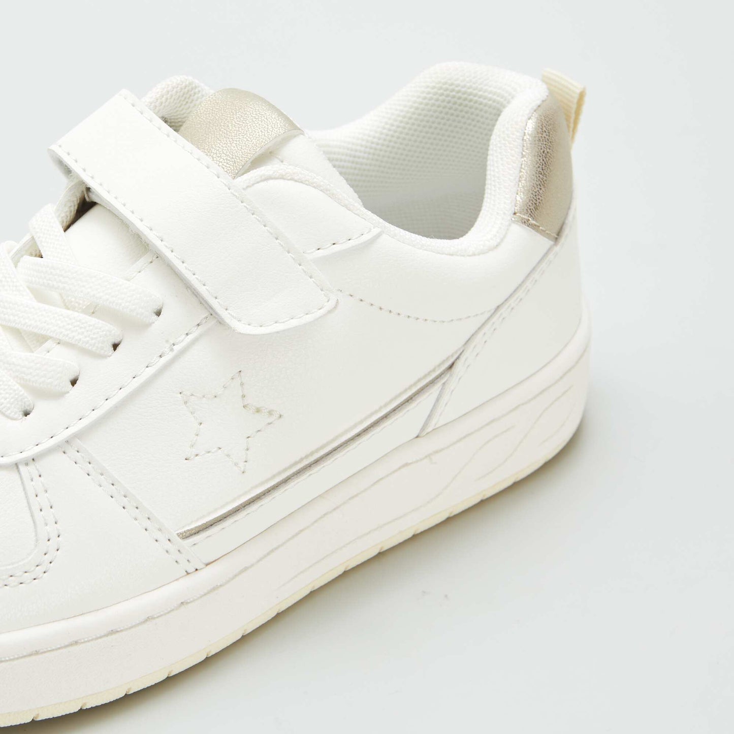 Zapatillas deportivas bajas con velcros y cordones BLANCO