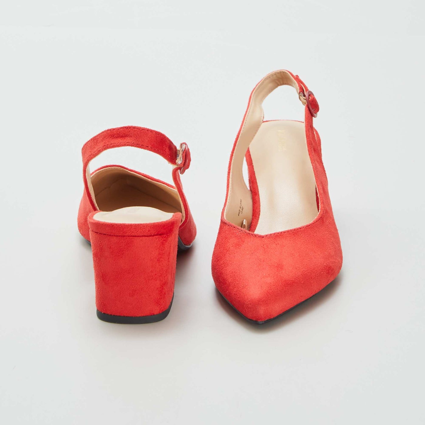 Zapatos de tacón abiertos de punta fina ROJO