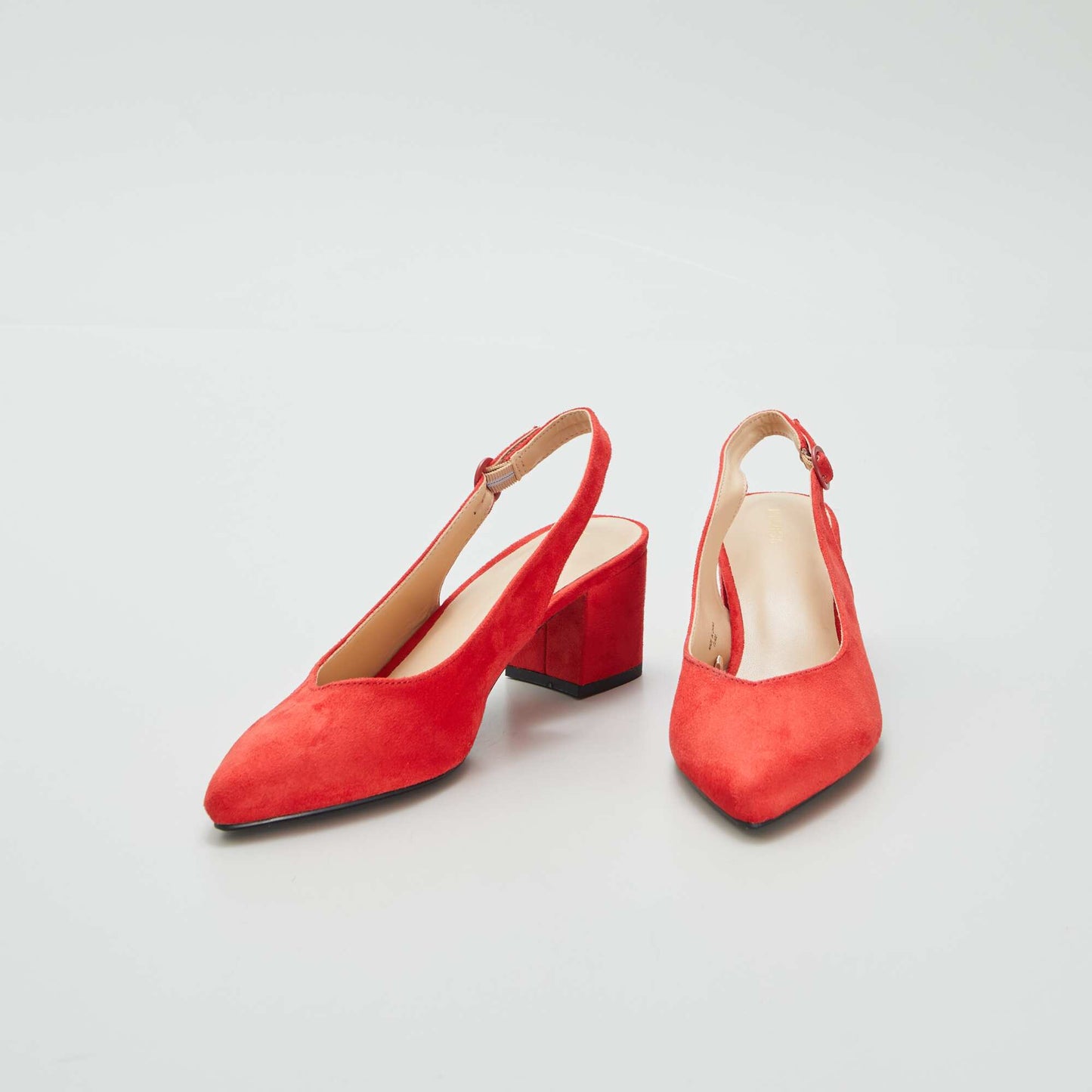 Zapatos de tacón abiertos de punta fina ROJO