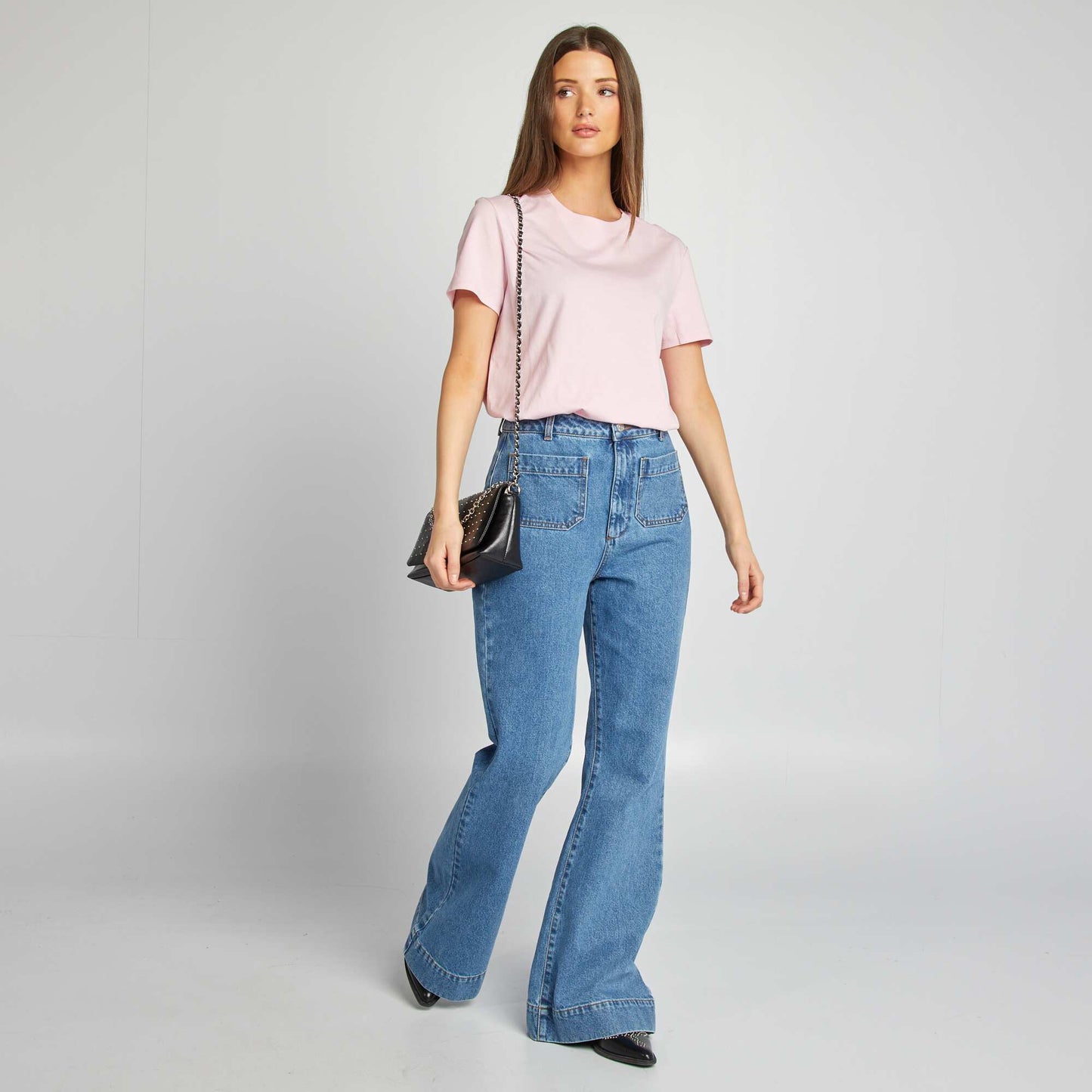 Camiseta de manga corta de punto ROSA