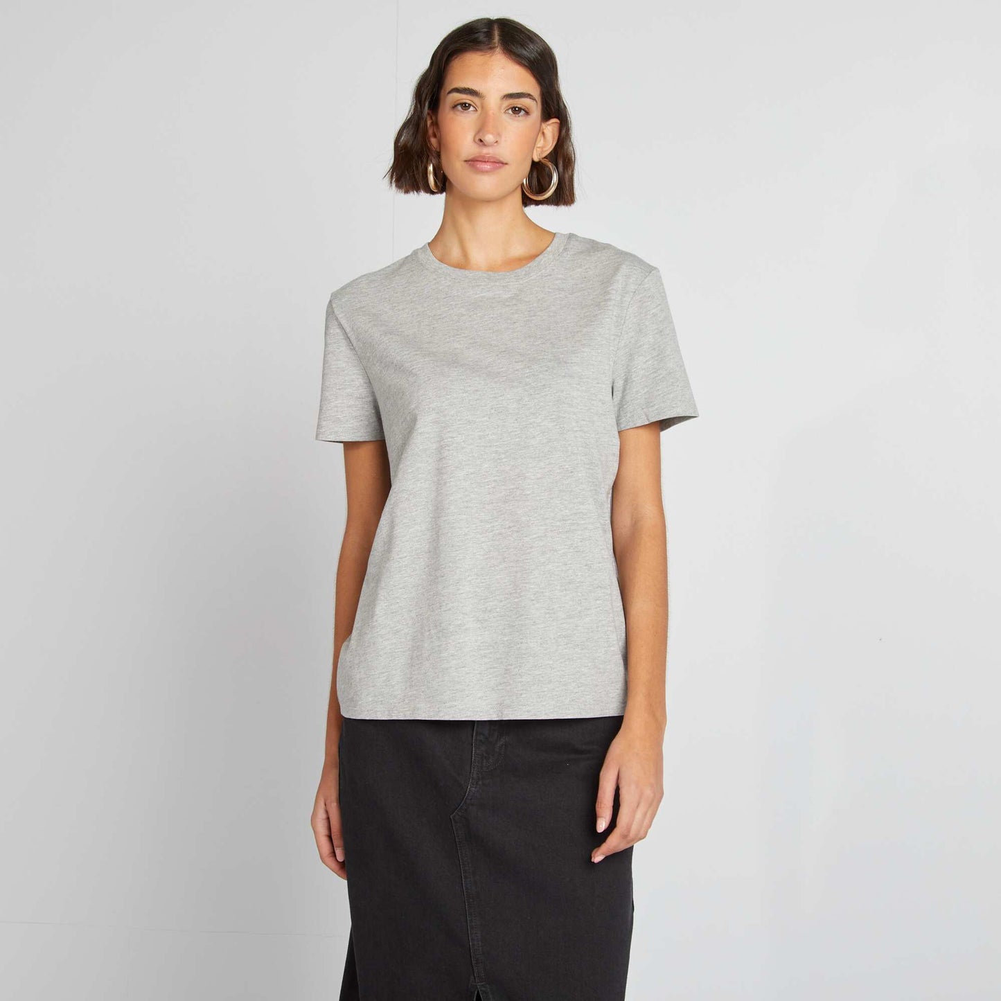 Camiseta de manga corta de punto GRIS