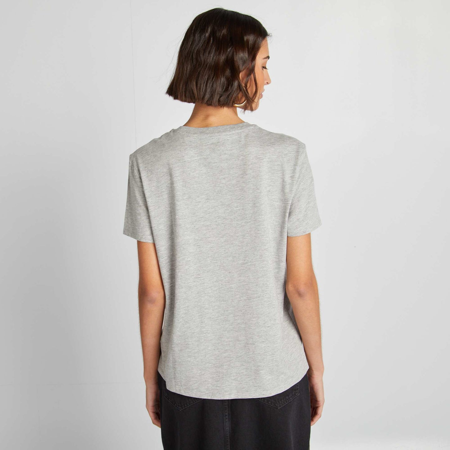 Camiseta de manga corta de punto GRIS