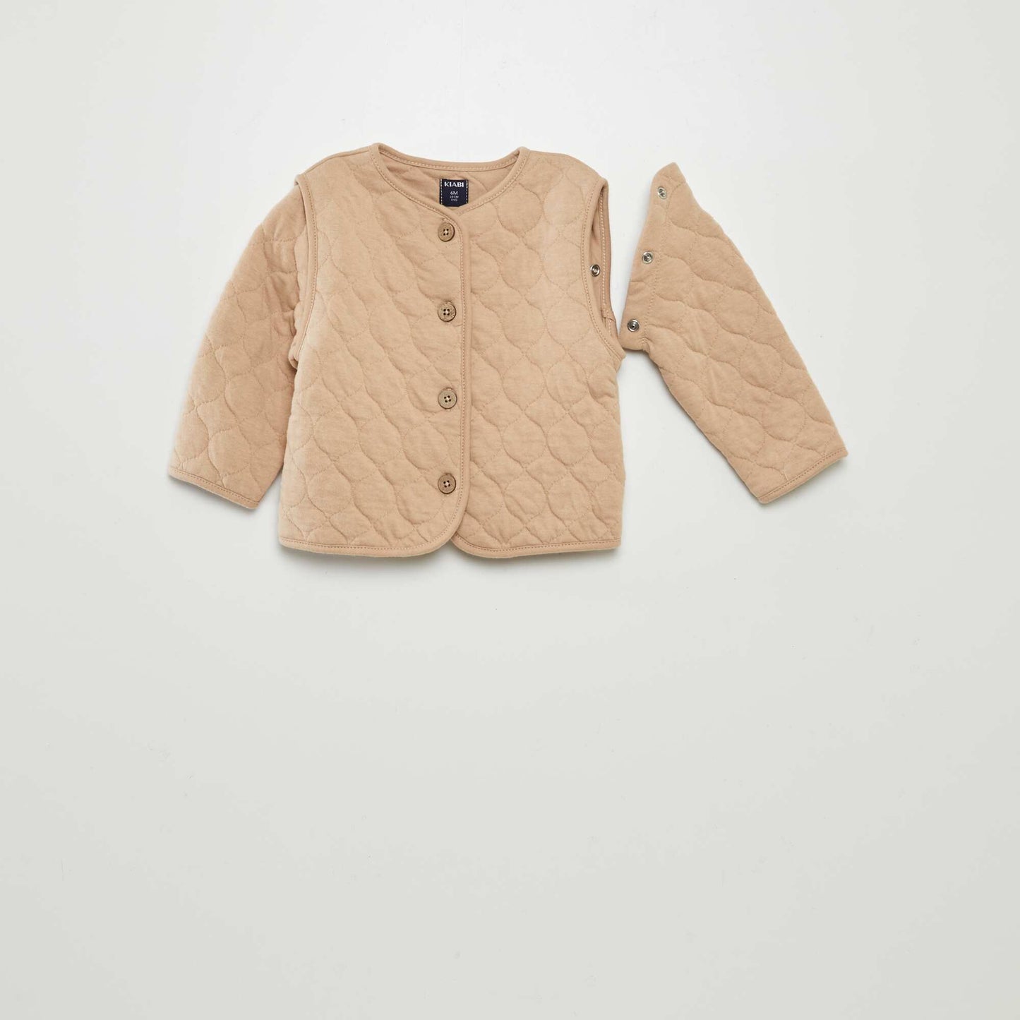 Chaqueta acolchada con relleno y mangas extraíbles BEIGE