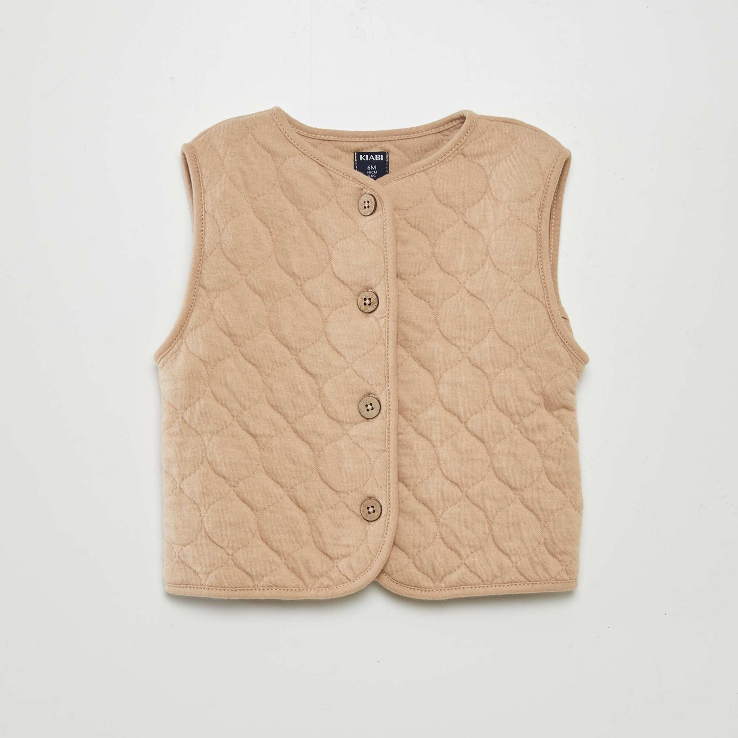 Chaqueta acolchada con relleno y mangas extraíbles BEIGE