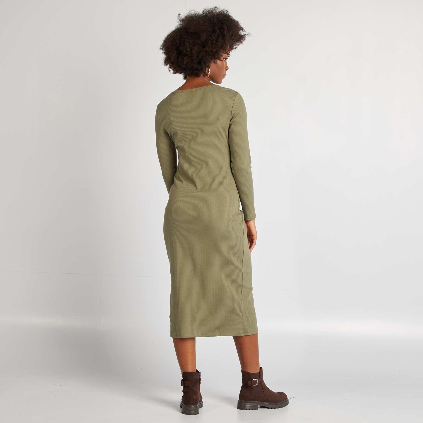 Vestido maternidad de canalé VERDE