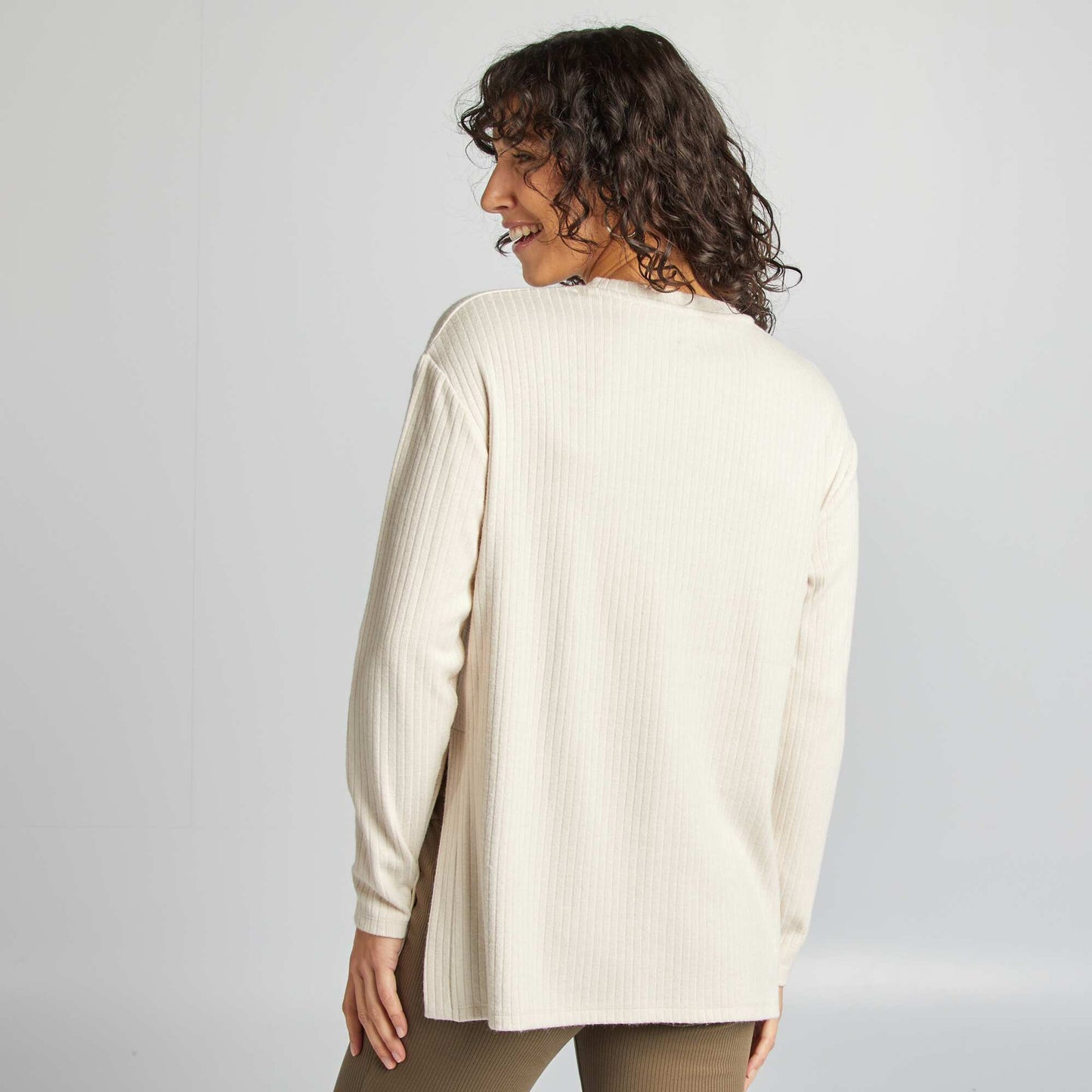 Sweater de canalé de maternidad GRIS