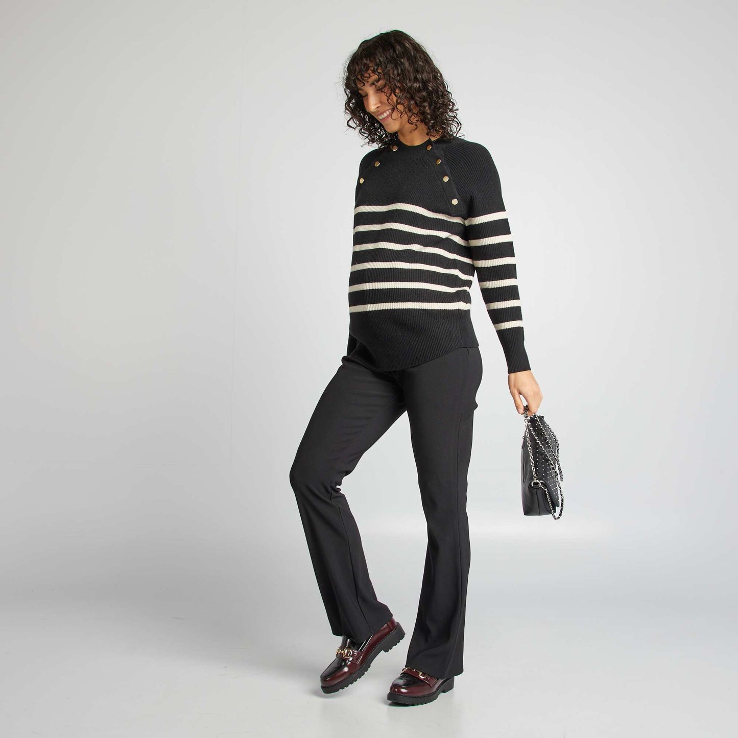 Pantalón flare de maternidad NEGRO