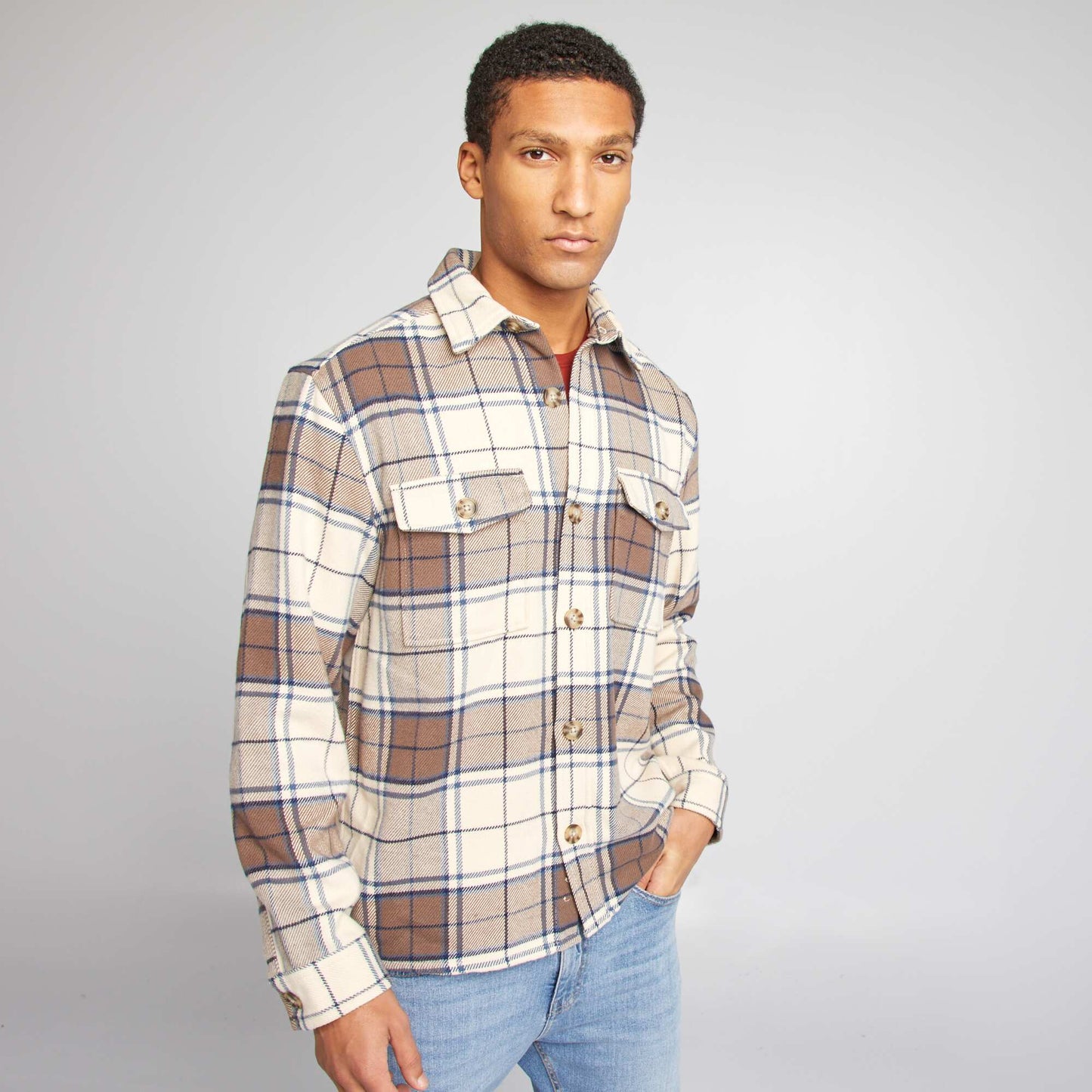 Sobrecamisa de franela BEIGE